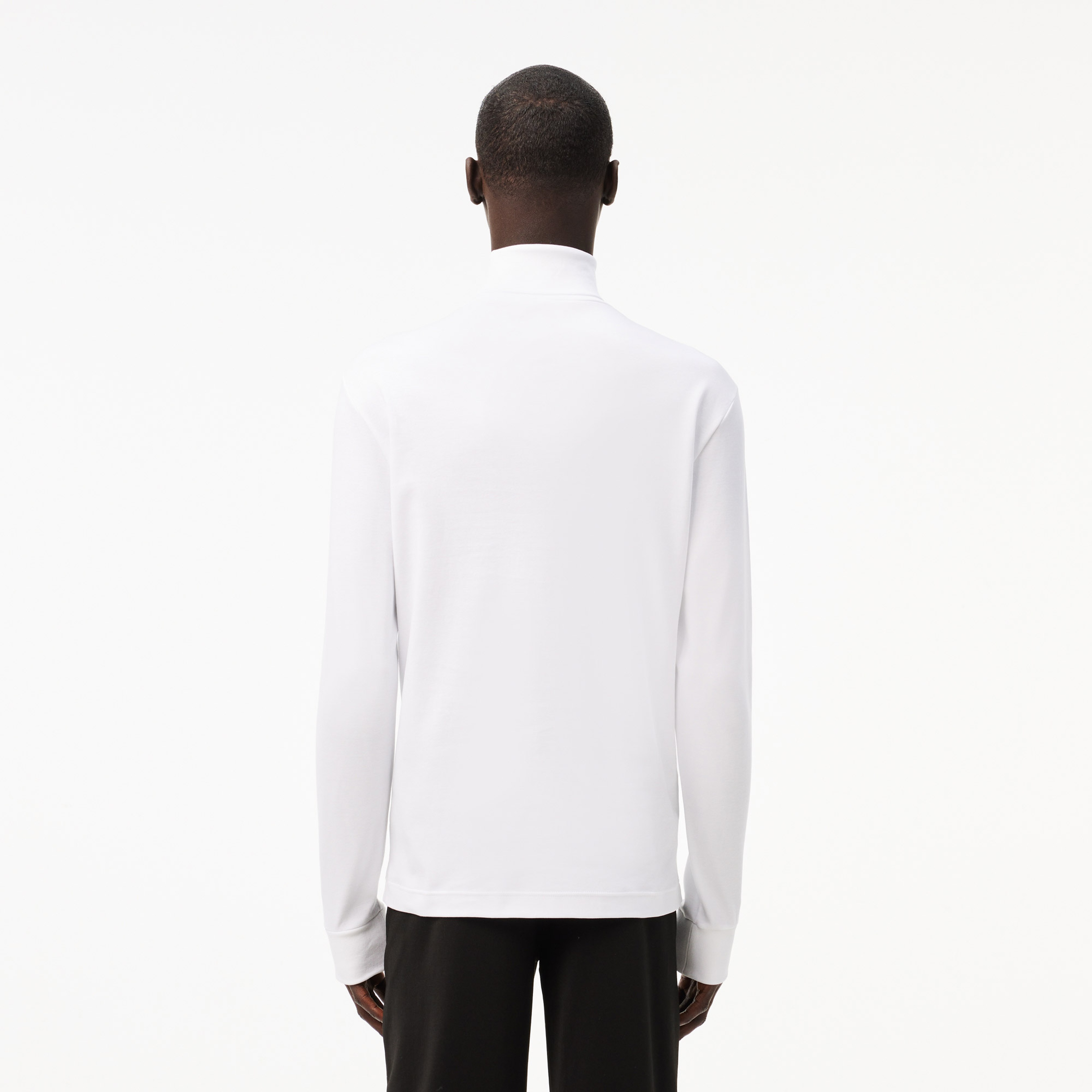 Erkek Regular Fit Boğazlı Yaka Beyaz T-Shirt