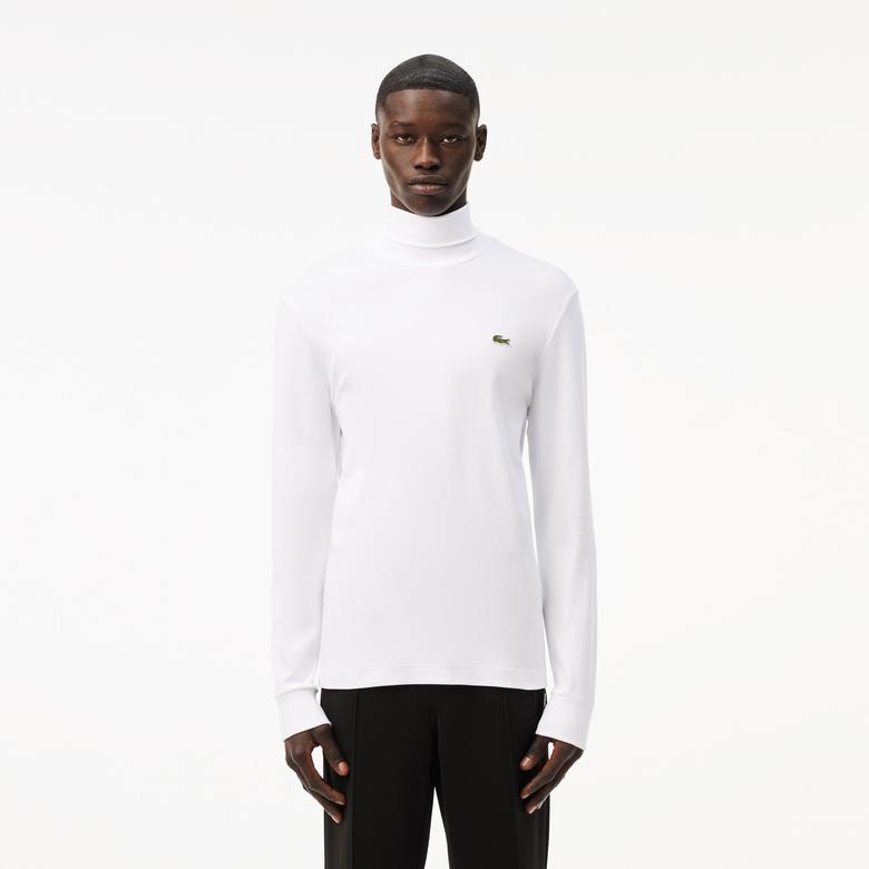 Erkek Regular Fit Boğazlı Yaka Beyaz T-Shirt