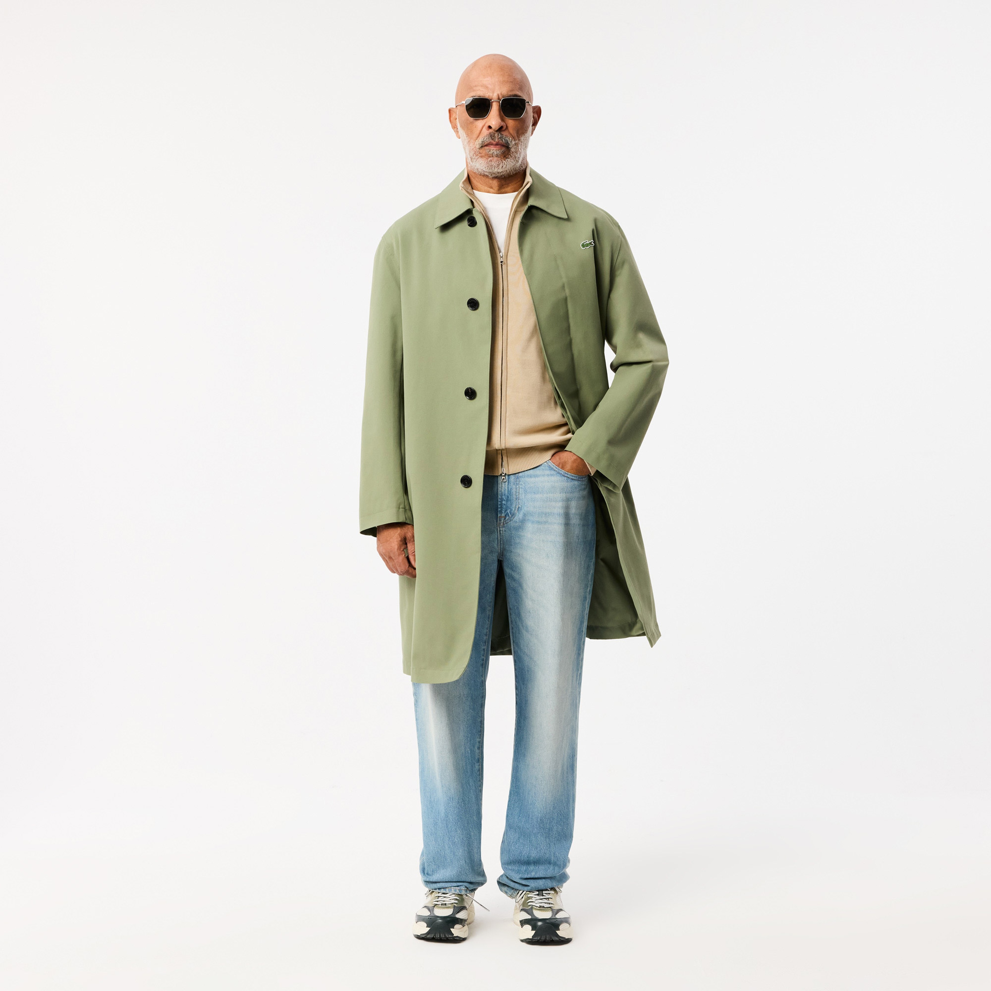 Monochrome High Neck Zipped Cotton Sweater