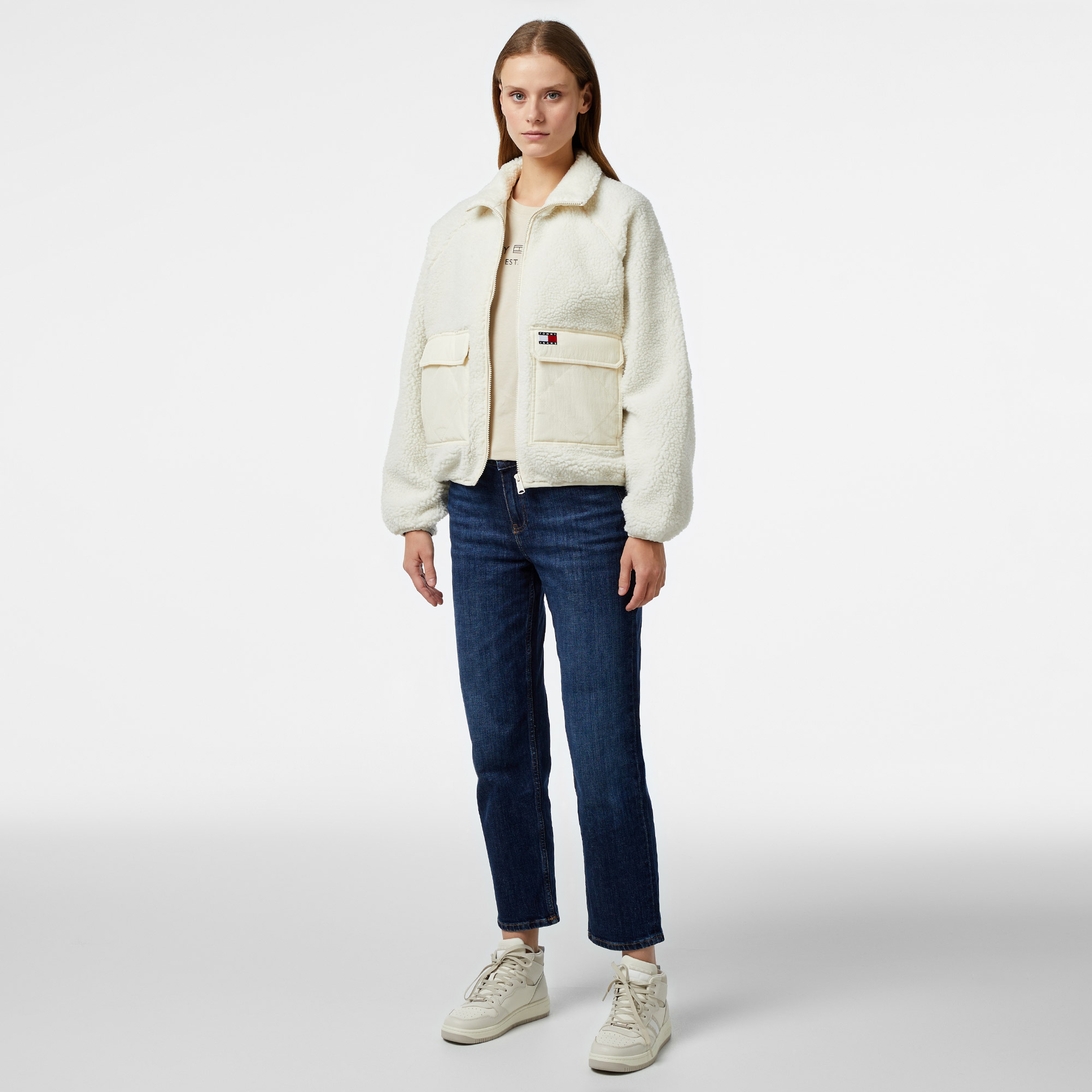 Tommy Jeans Teddy Kadın Beyaz CeketMDW0DW18303| Occasion