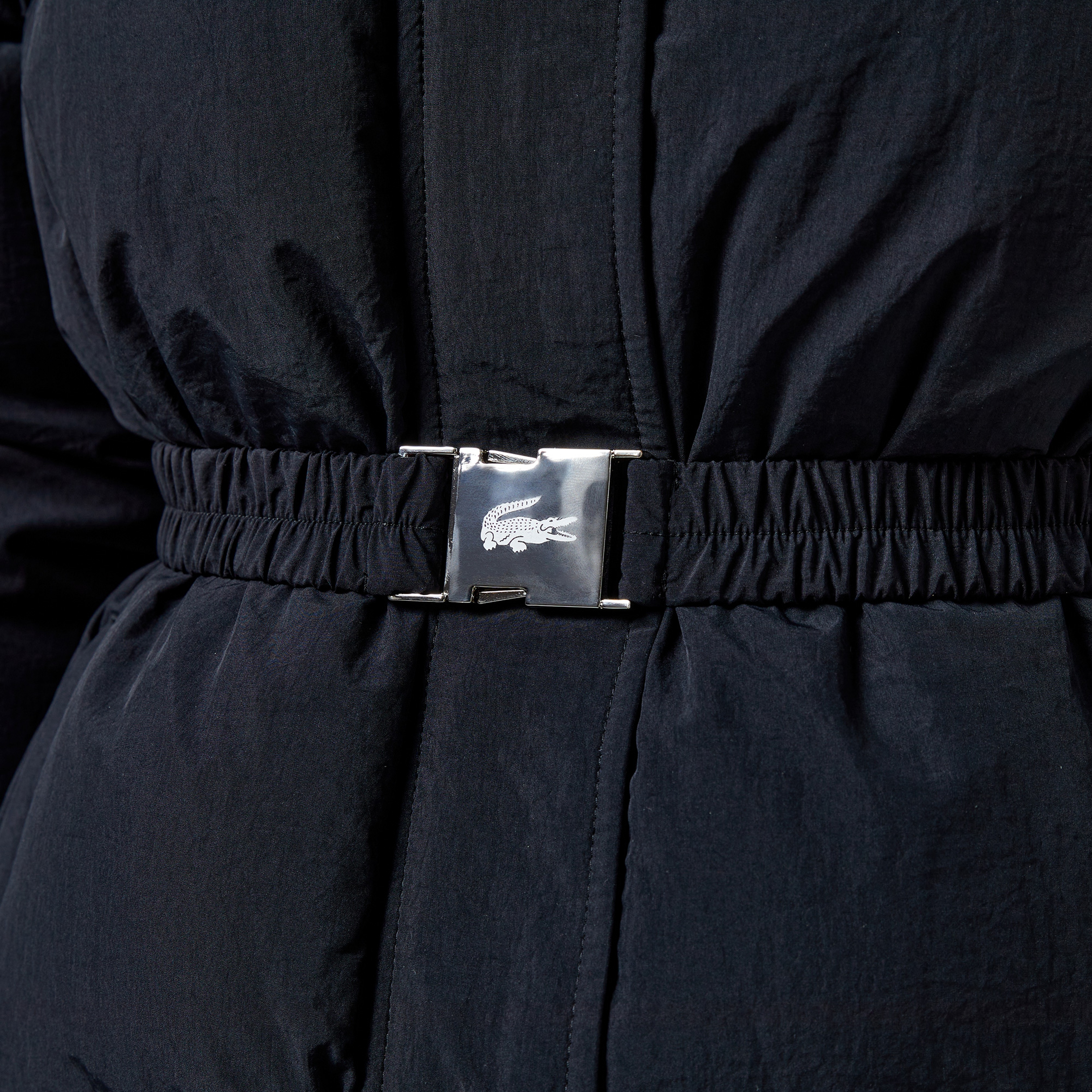 Kadın Kapüşonlu Siyah Mont