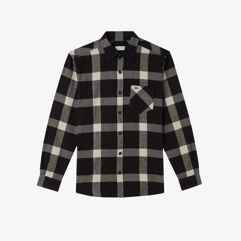 Lacoste Erkek Regular Fit Ekose Siyah Gömlek