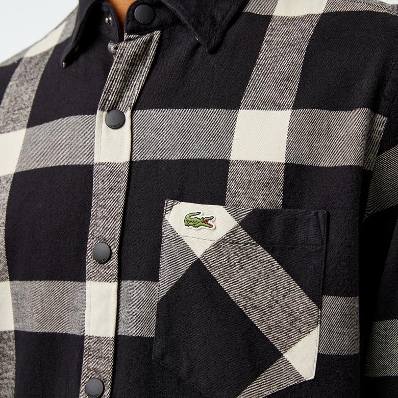 Lacoste Erkek Regular Fit Ekose Siyah Gömlek
