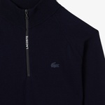 Erkek Regular Fit Yarım Fermuarlı Lacivert Triko