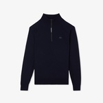 Erkek Regular Fit Yarım Fermuarlı Lacivert Triko