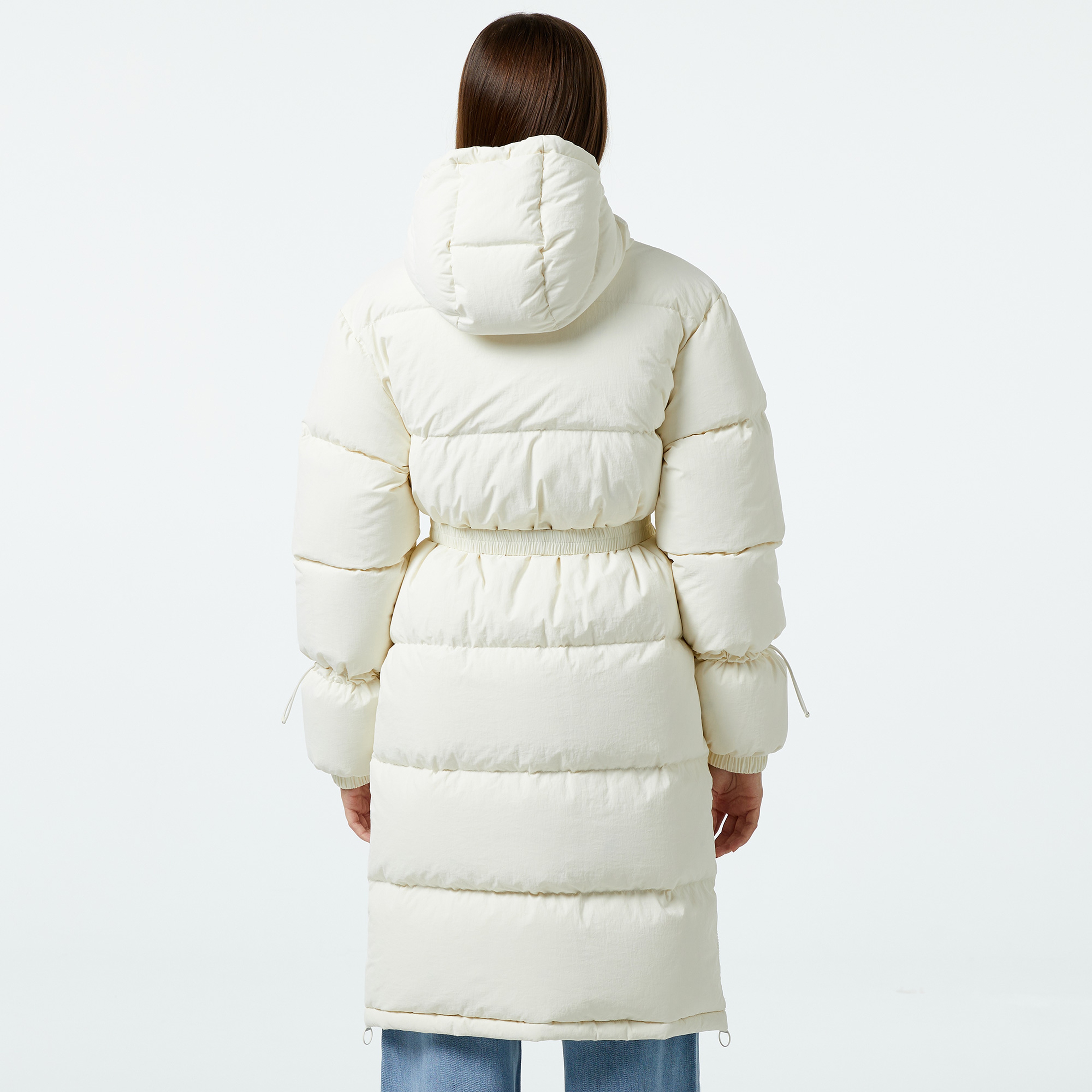 Lacoste Kadın Kapüşonlu Beyaz Mont