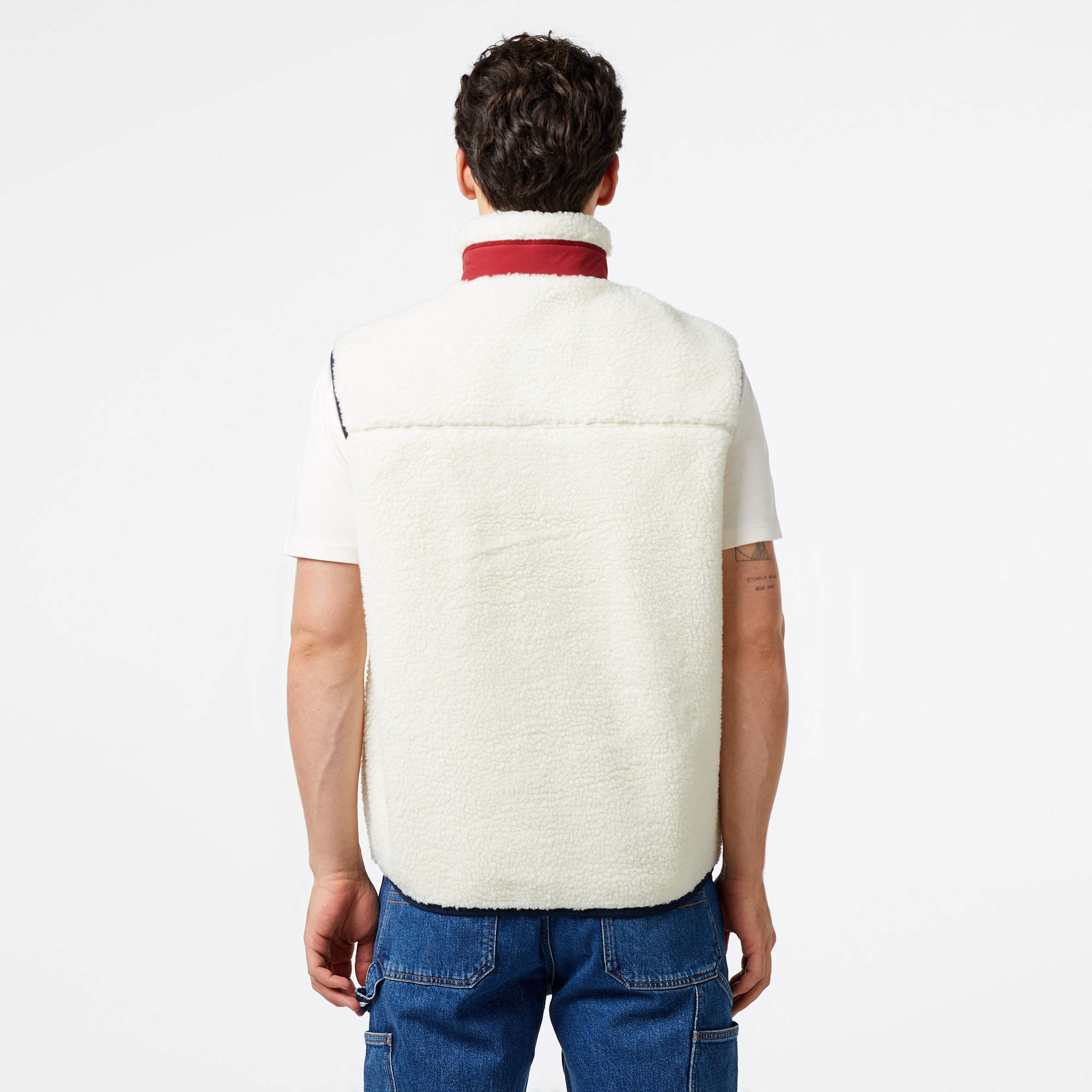 Tommy Jeans Outdoor Teddy Erkek Beyaz Yelek