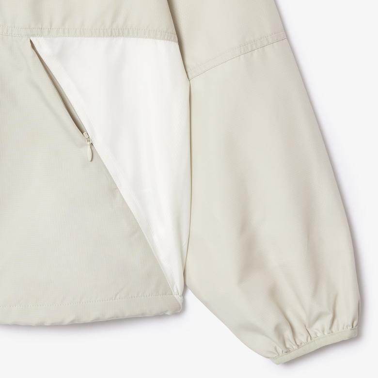 Kadın Relaxed Fit Kapüşonlu Gri Rüzgarlık