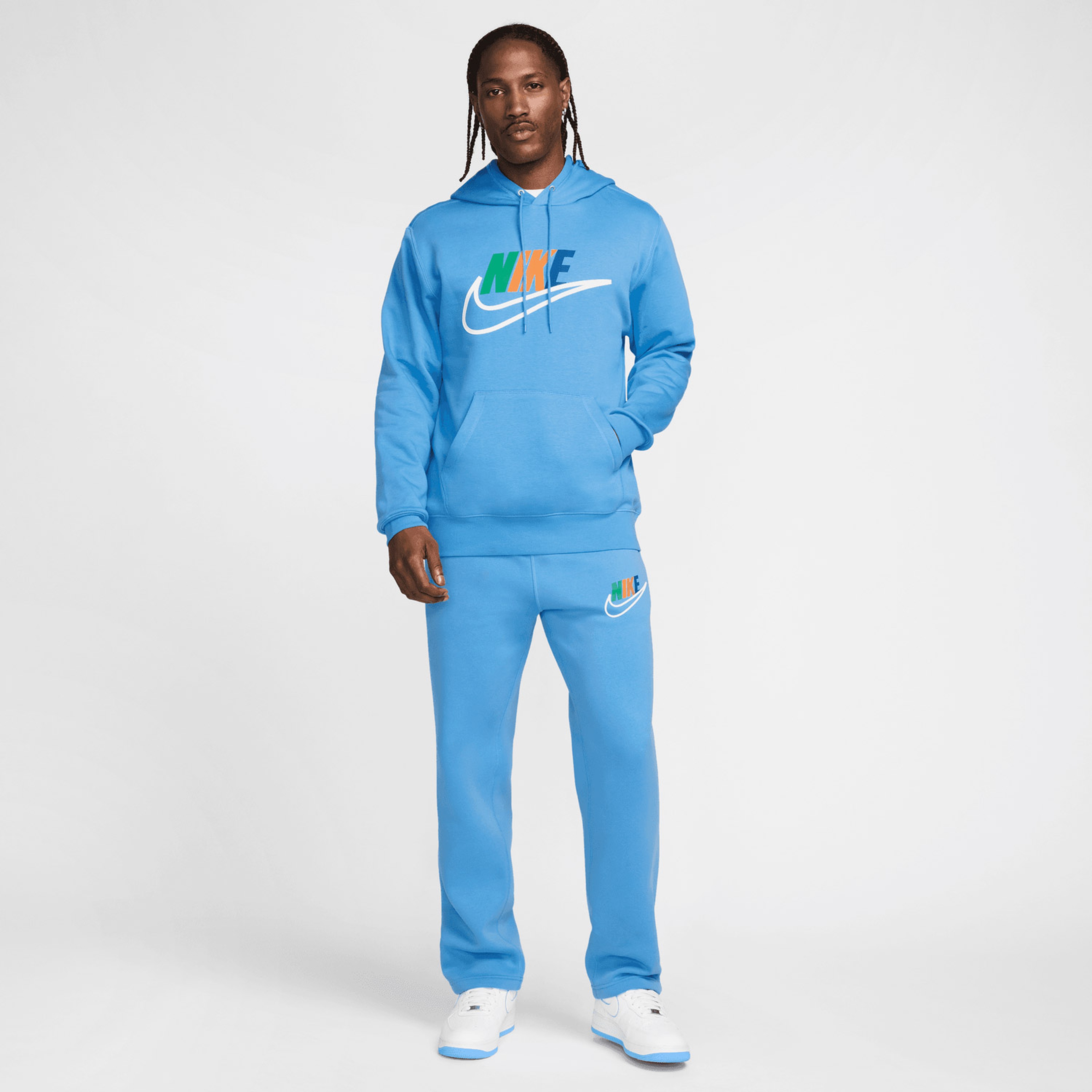 Nike Club Erkek Mavi Hoodie