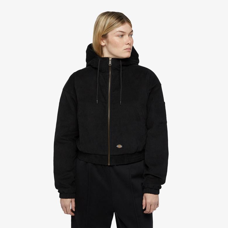 Dickies Corduroy Hooded Siyah Kadın Ceket