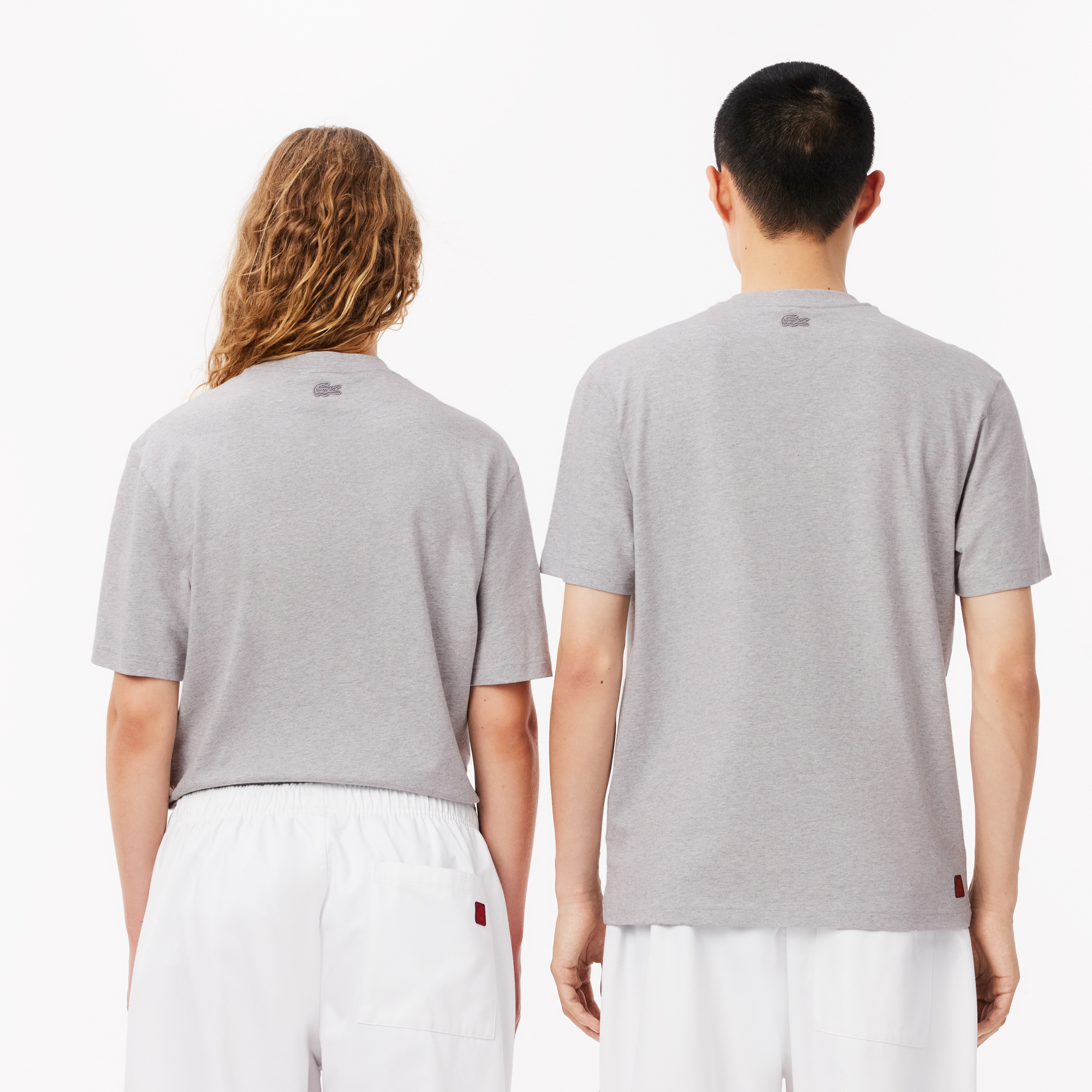 CLOT Unisex Classic Fit Bisiklet Yaka Baskılı Gri T-Shirt