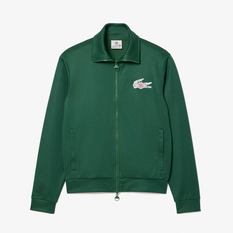 CLOT Unisex Regular Fit Fermuarlı Yeşil Sweatshirt