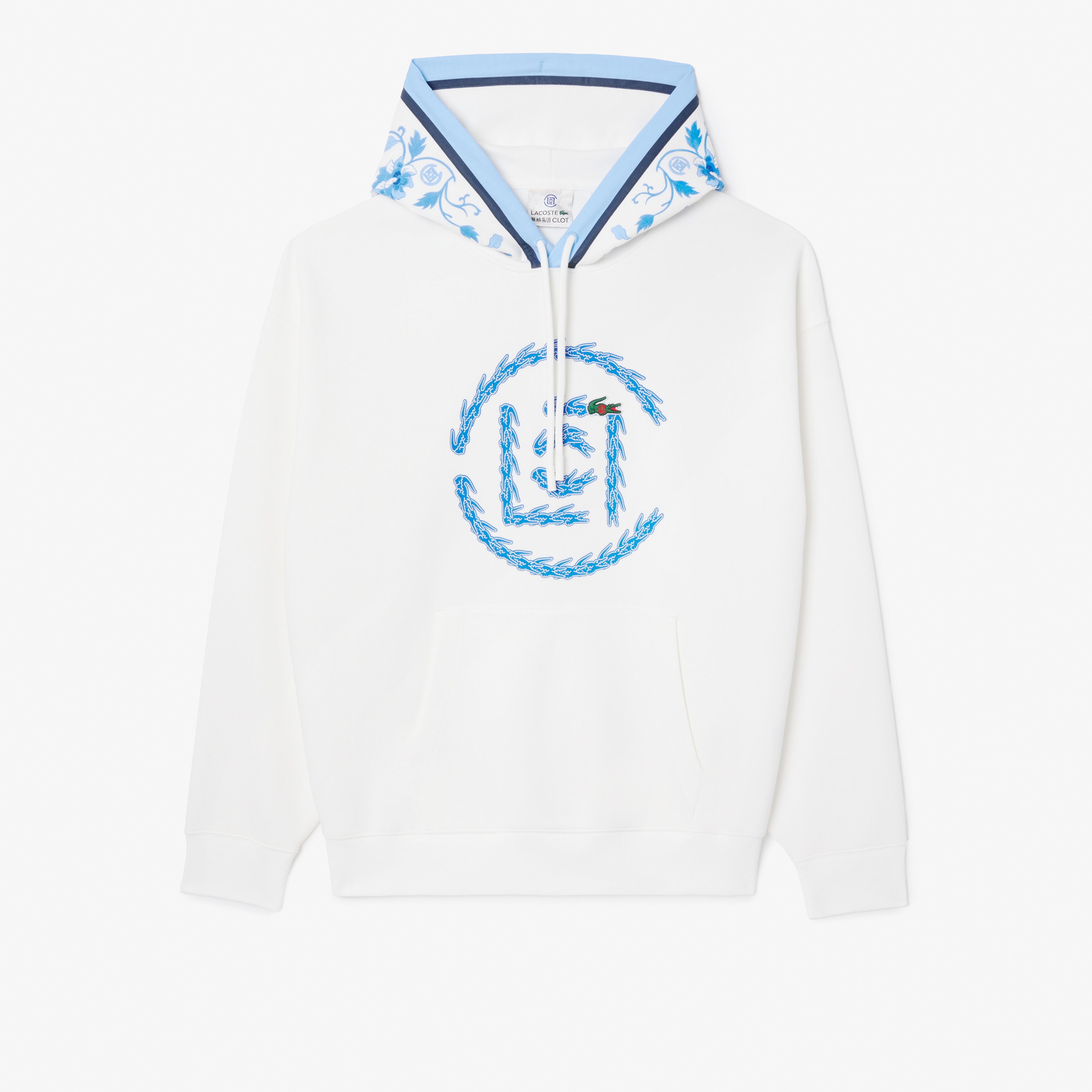 CLOT Unisex Loose Fit Kapüşonlu Baskılı Beyaz Sweatshirt