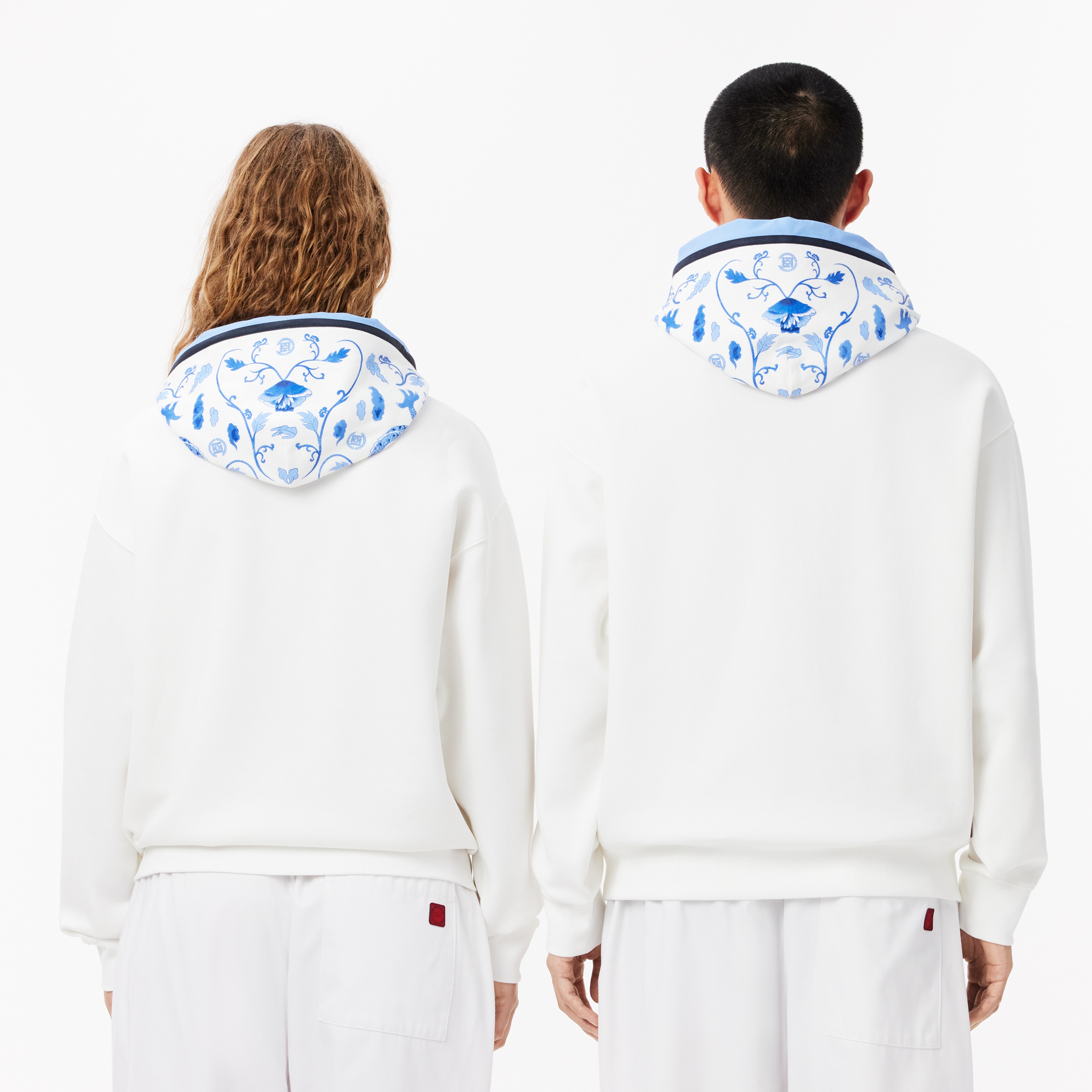 CLOT Unisex Loose Fit Kapüşonlu Baskılı Beyaz Sweatshirt