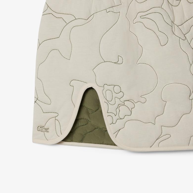 Kadın Çift Taraflı Desenli Krem Etek