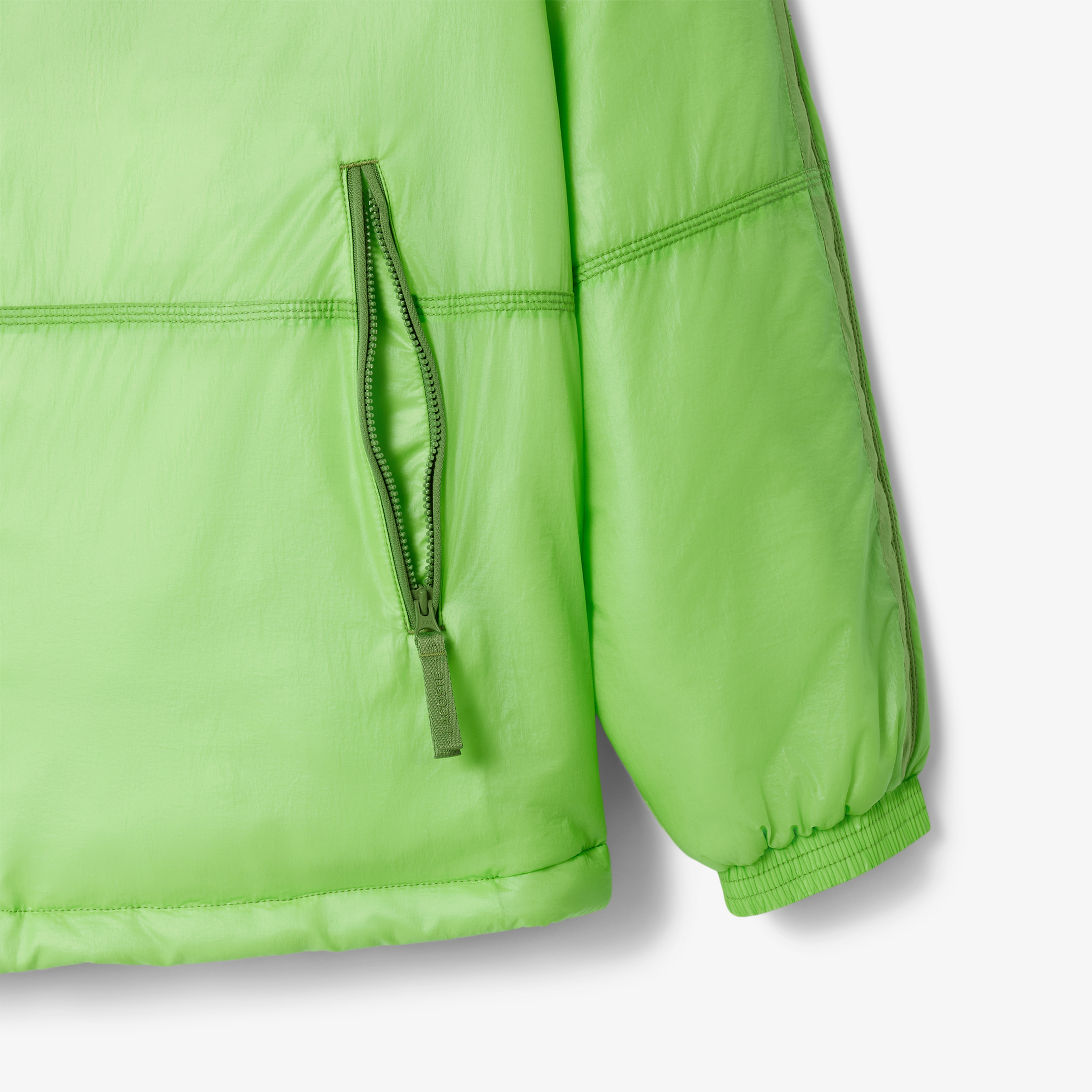 Relaxed Fit Erkek Kapüşonlu Yeşil Mont