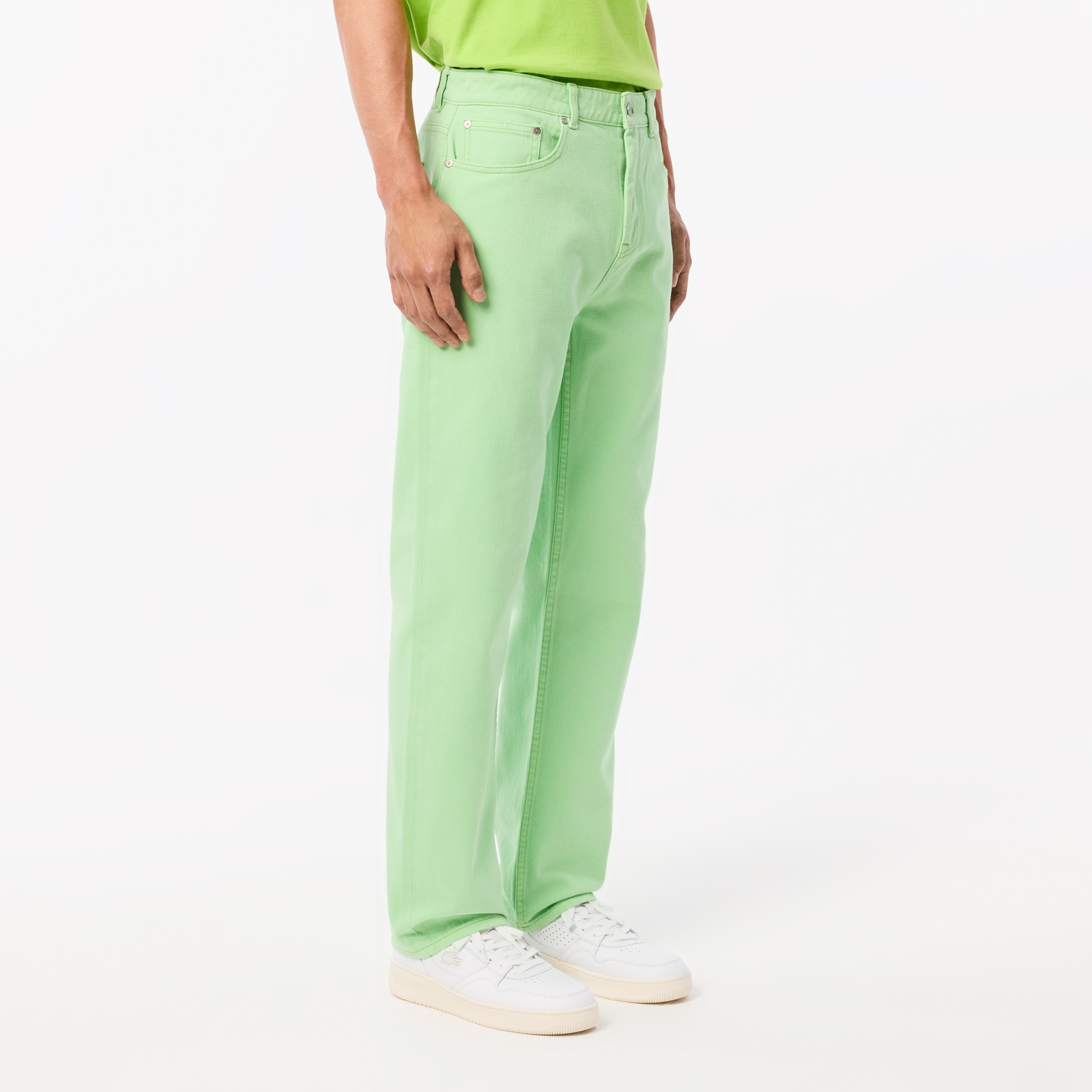 Erkek Straight Fit Denim Yeşil Pantolon