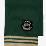 Unisex Renk Bloklu Koyu Yeşil Atkı