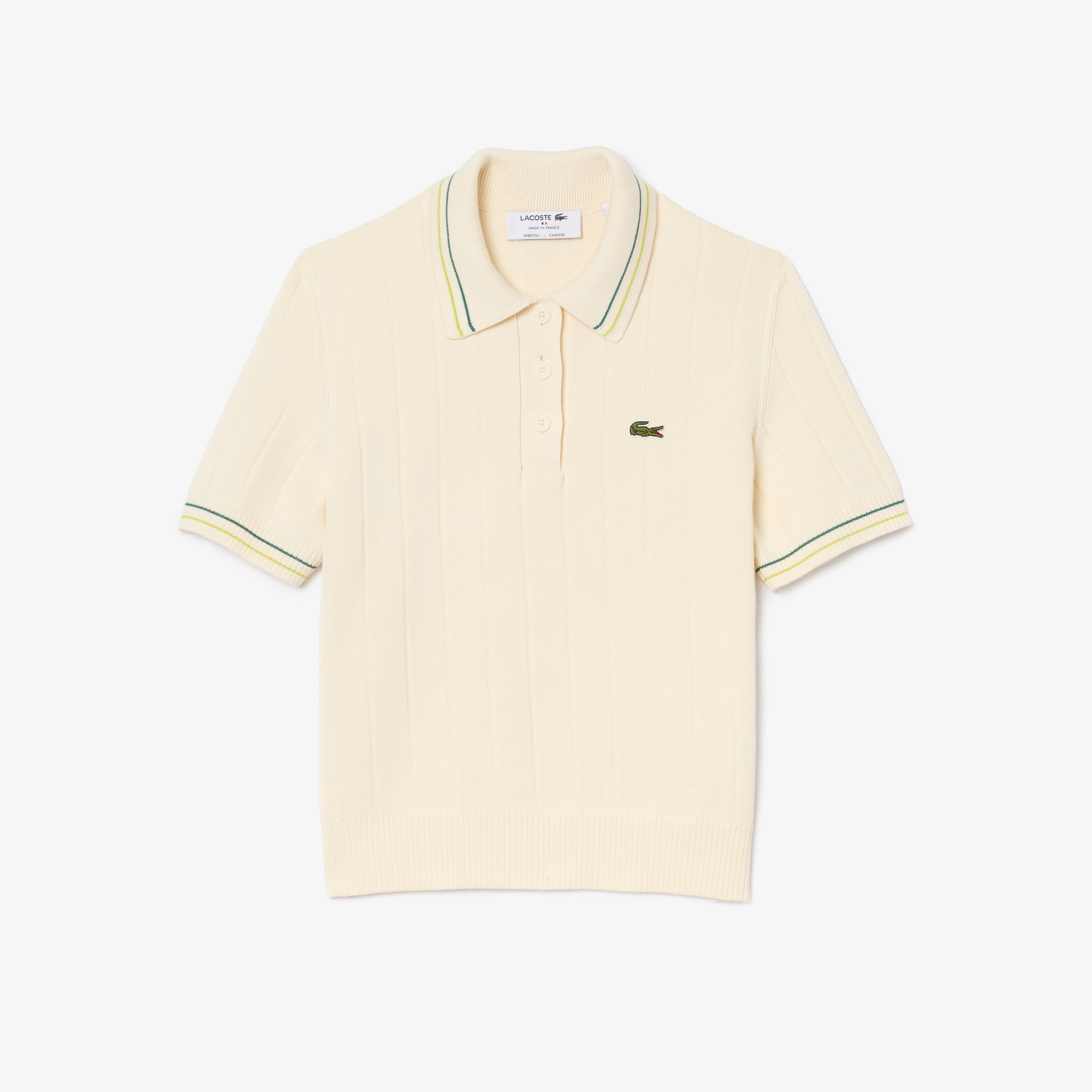 Kadın Relaxed Fit Kısa Kollu Polo Yaka Krem Triko