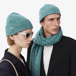Unisex Yün Yeşil Bere