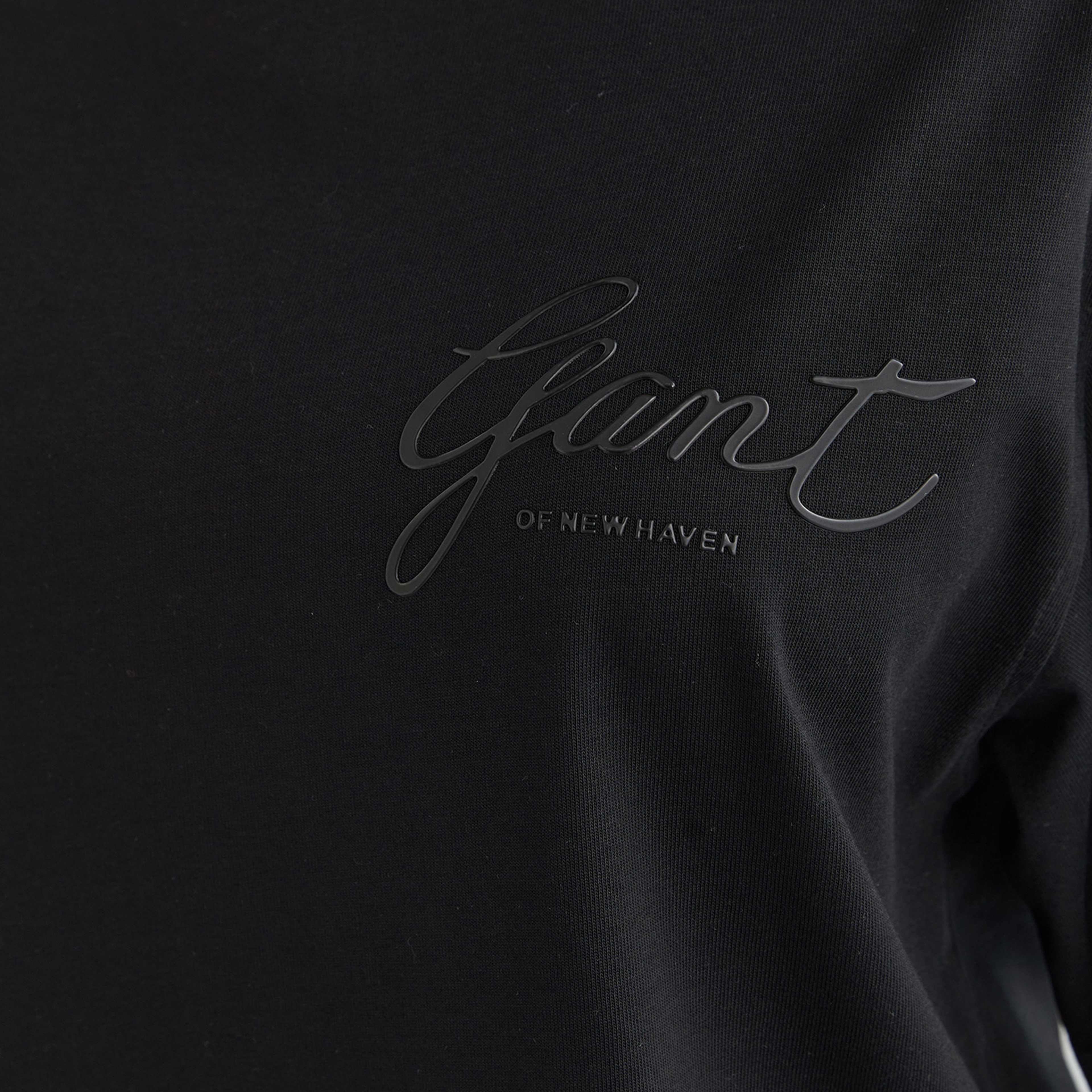 GANT Kadın Siyah Relaxed Fit Bisiklet Yaka Logolu T-Shirt