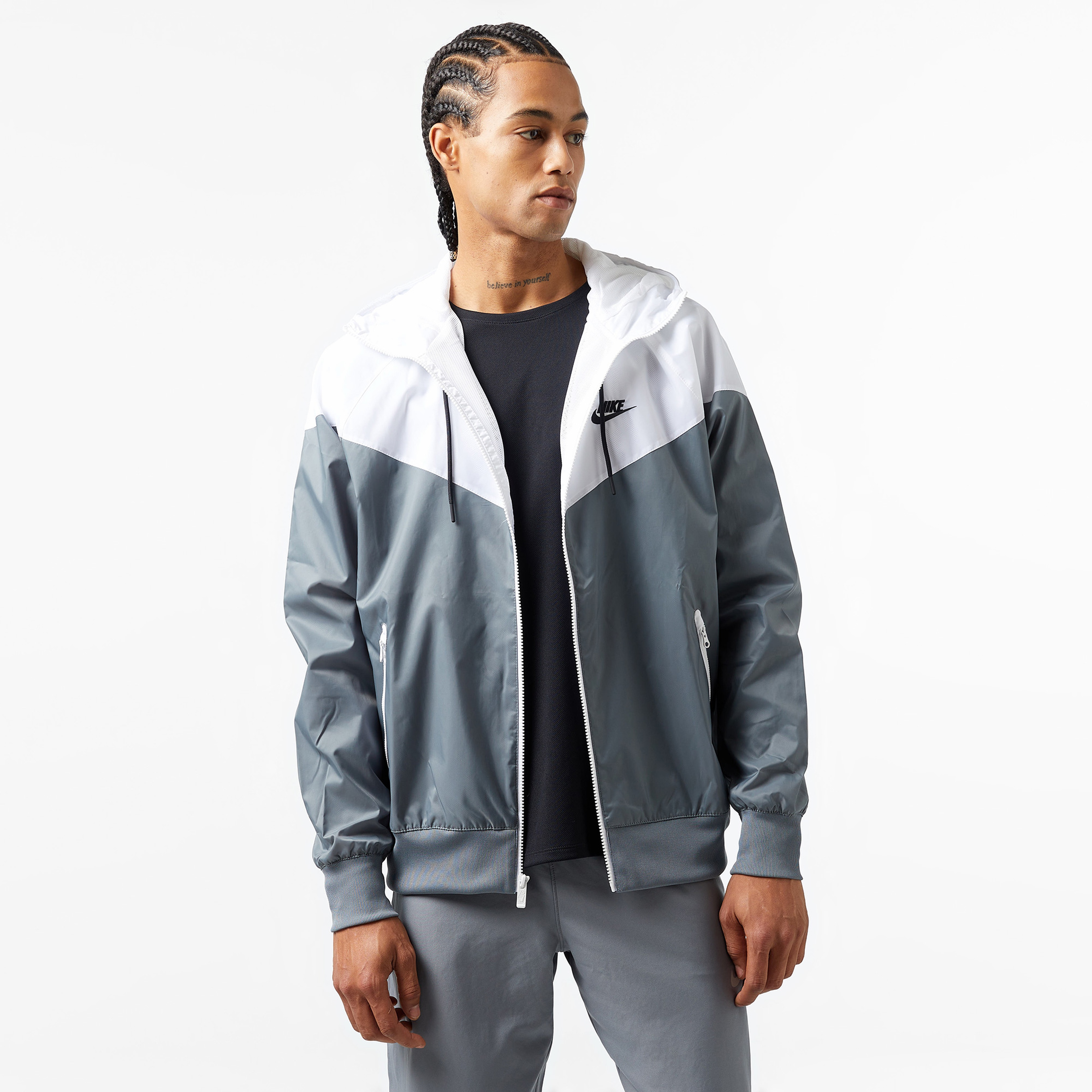Nike Essentials Windrunner Erkek Gri Mont