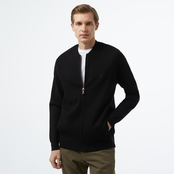 Nautica Erkek Siyah Regular Fit Hırka