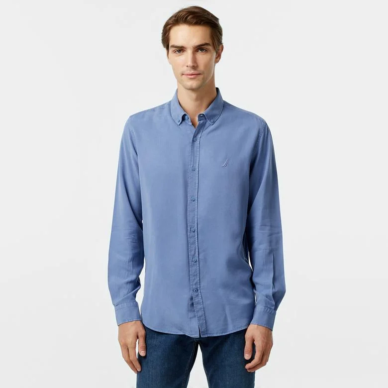 Nautica Erkek Mavi Classic Fit Gömlek