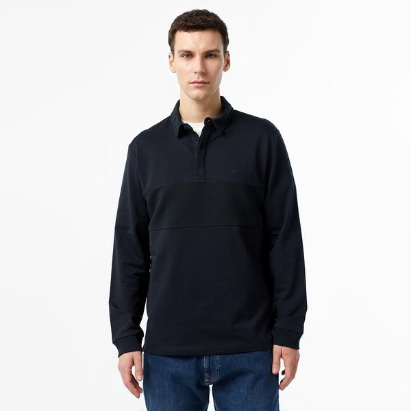 Nautica Erkek Siyah Uzun Kollu Polo Yaka T-Shirt