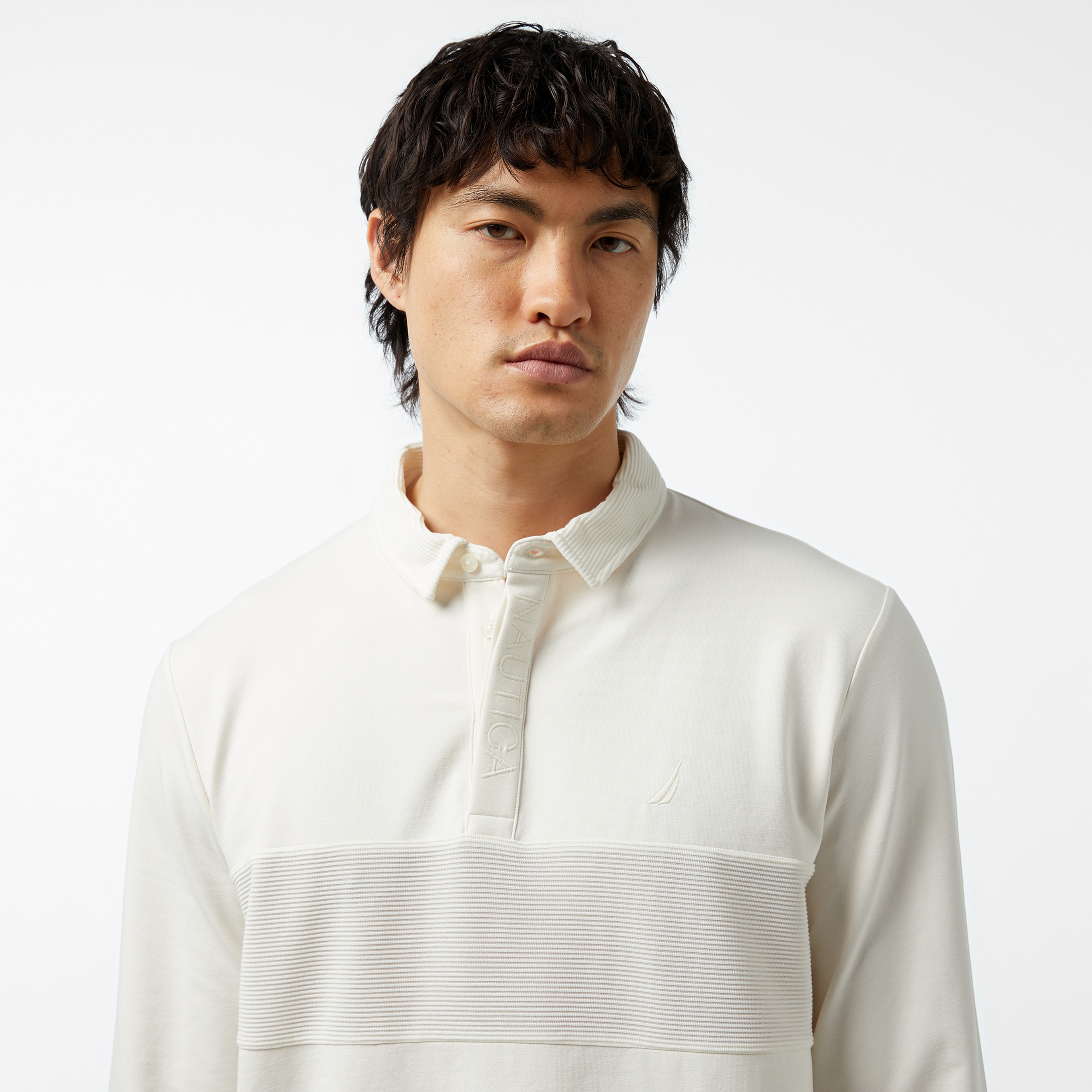 Nautica Erkek Kırık Beyaz Uzun Kollu Polo Yaka T-Shirt