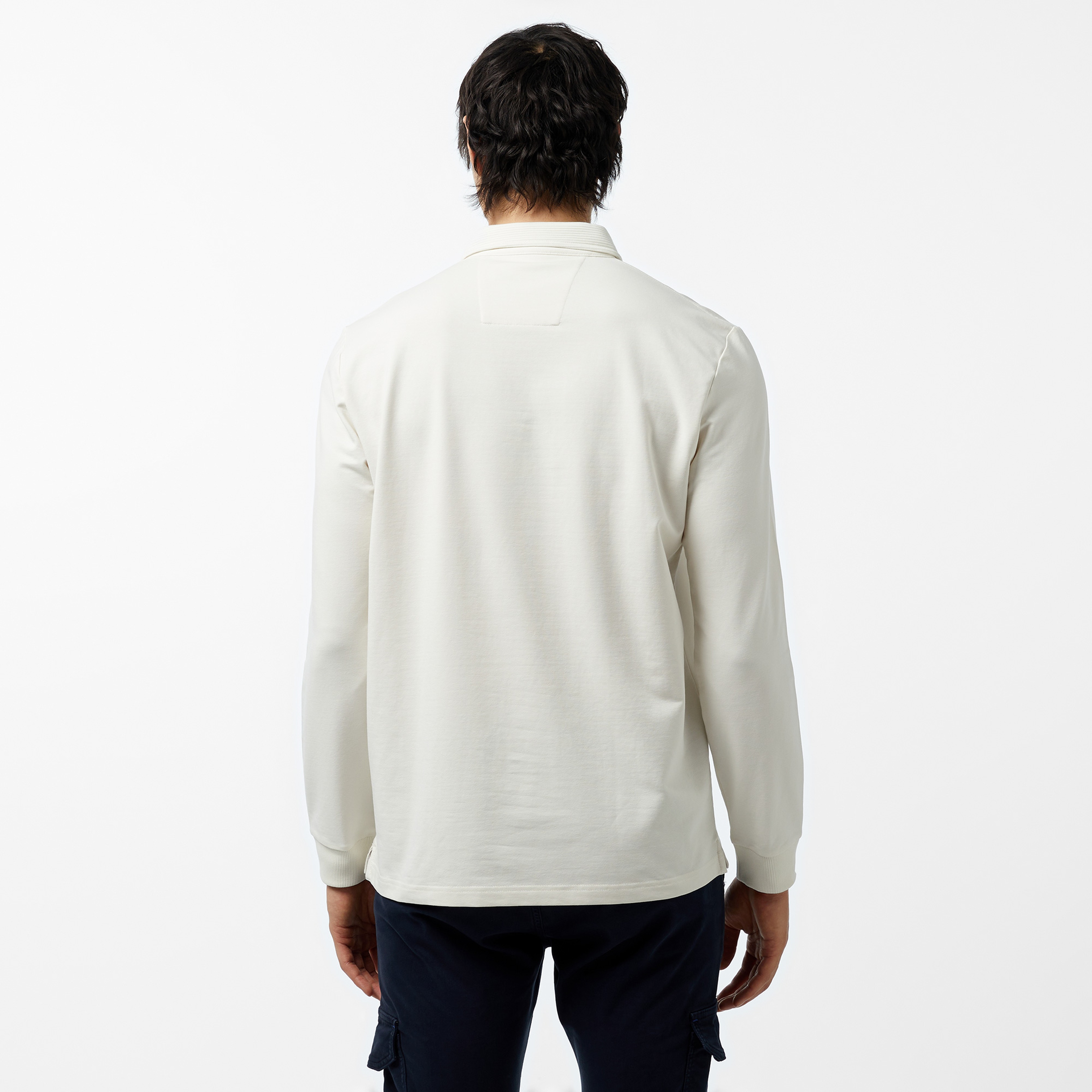 Nautica Erkek Kırık Beyaz Uzun Kollu Polo Yaka T-Shirt