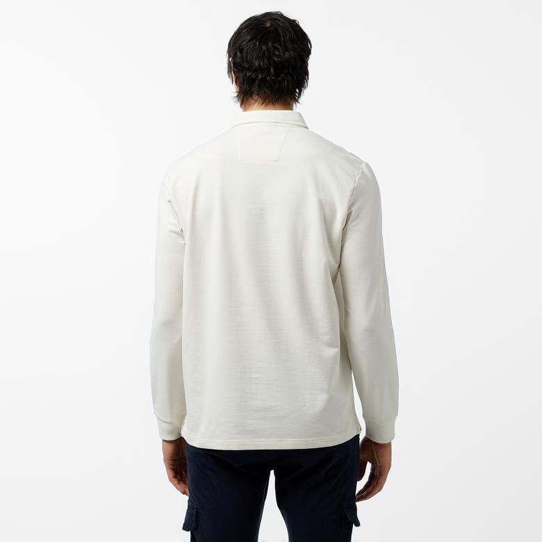 Nautica Erkek Kırık Beyaz Uzun Kollu Polo Yaka T-Shirt