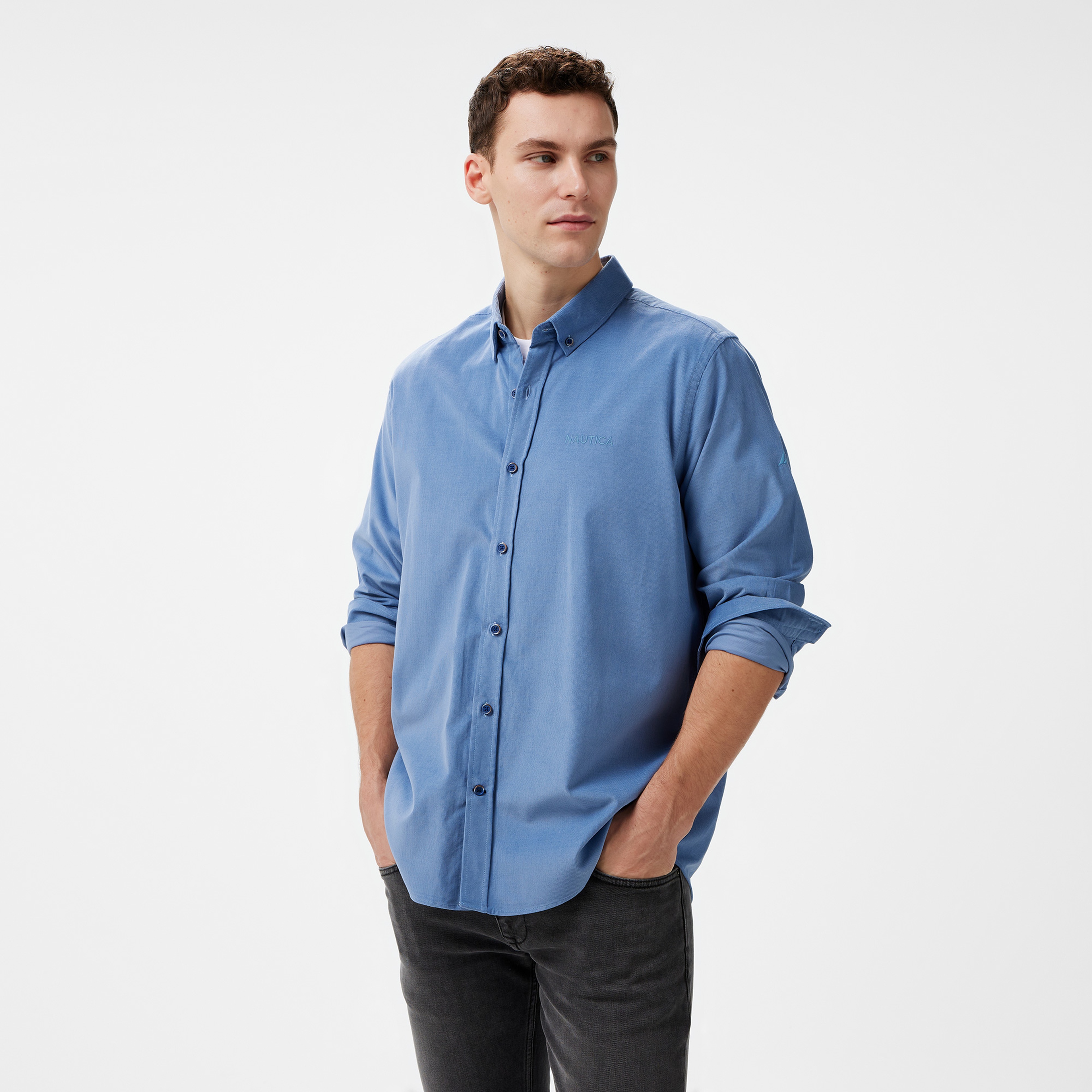 Nautica Erkek Mavi Classic Fit Gömlek
