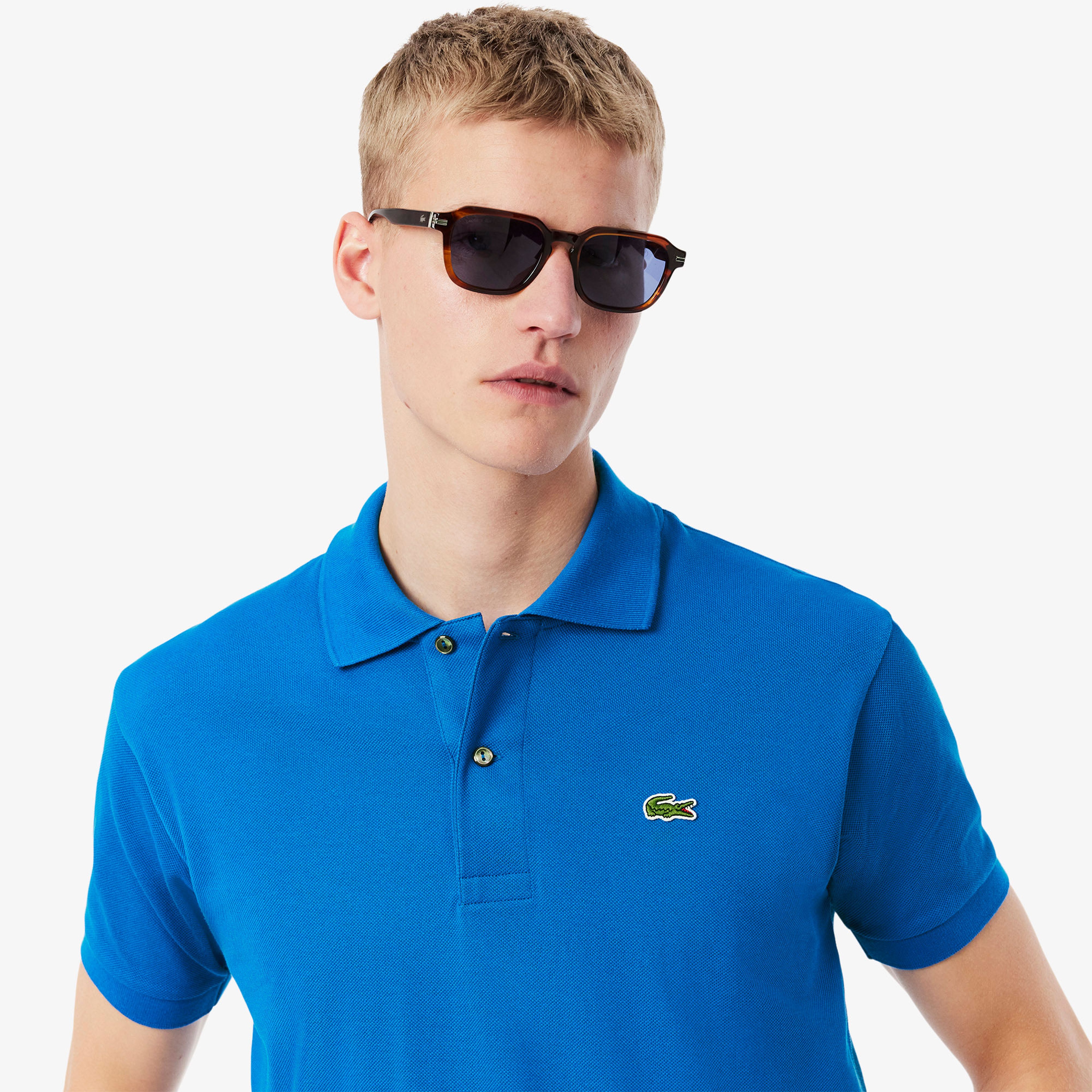 L.12.12 Erkek Classic Fit Mavi Polo