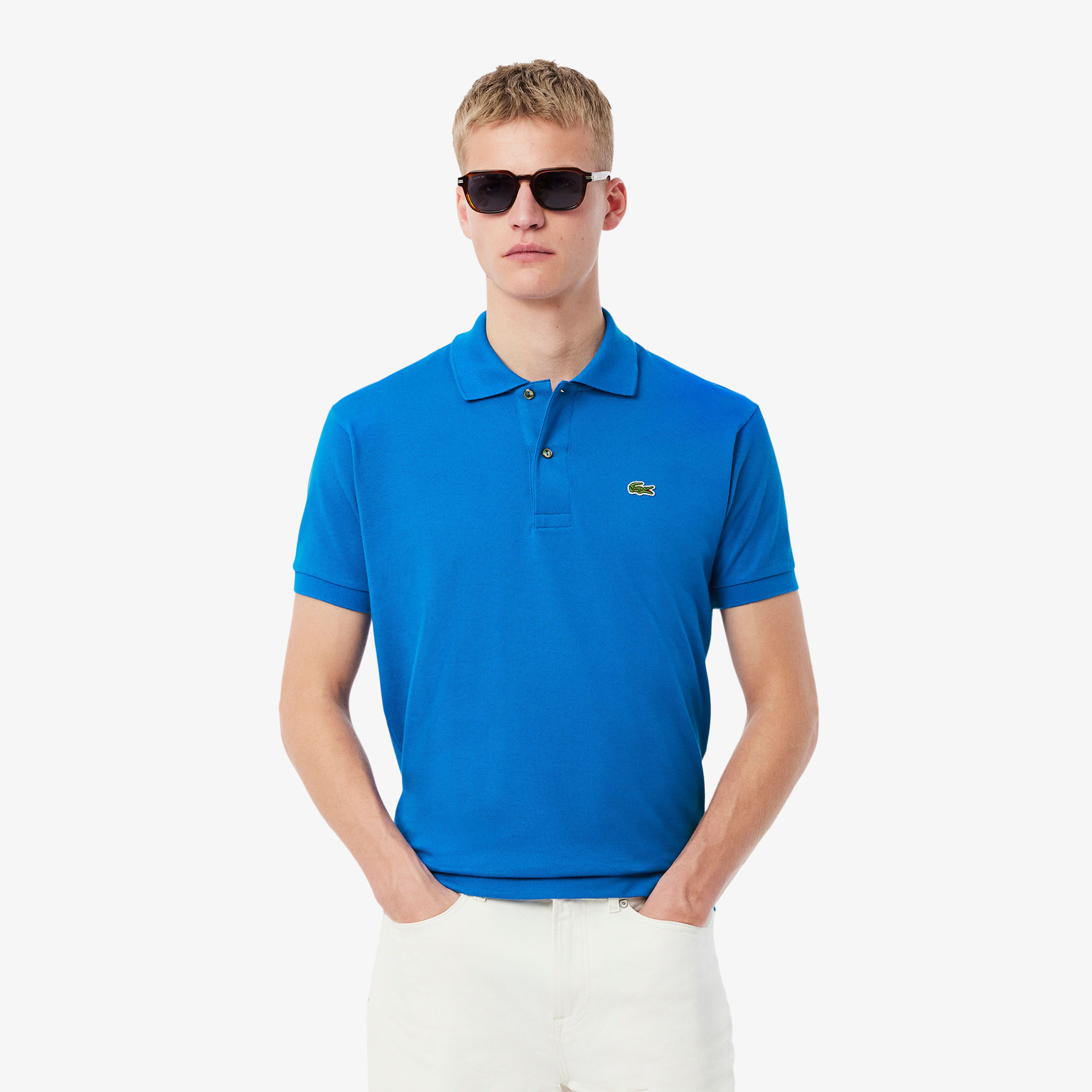 L.12.12 Erkek Classic Fit Mavi Polo