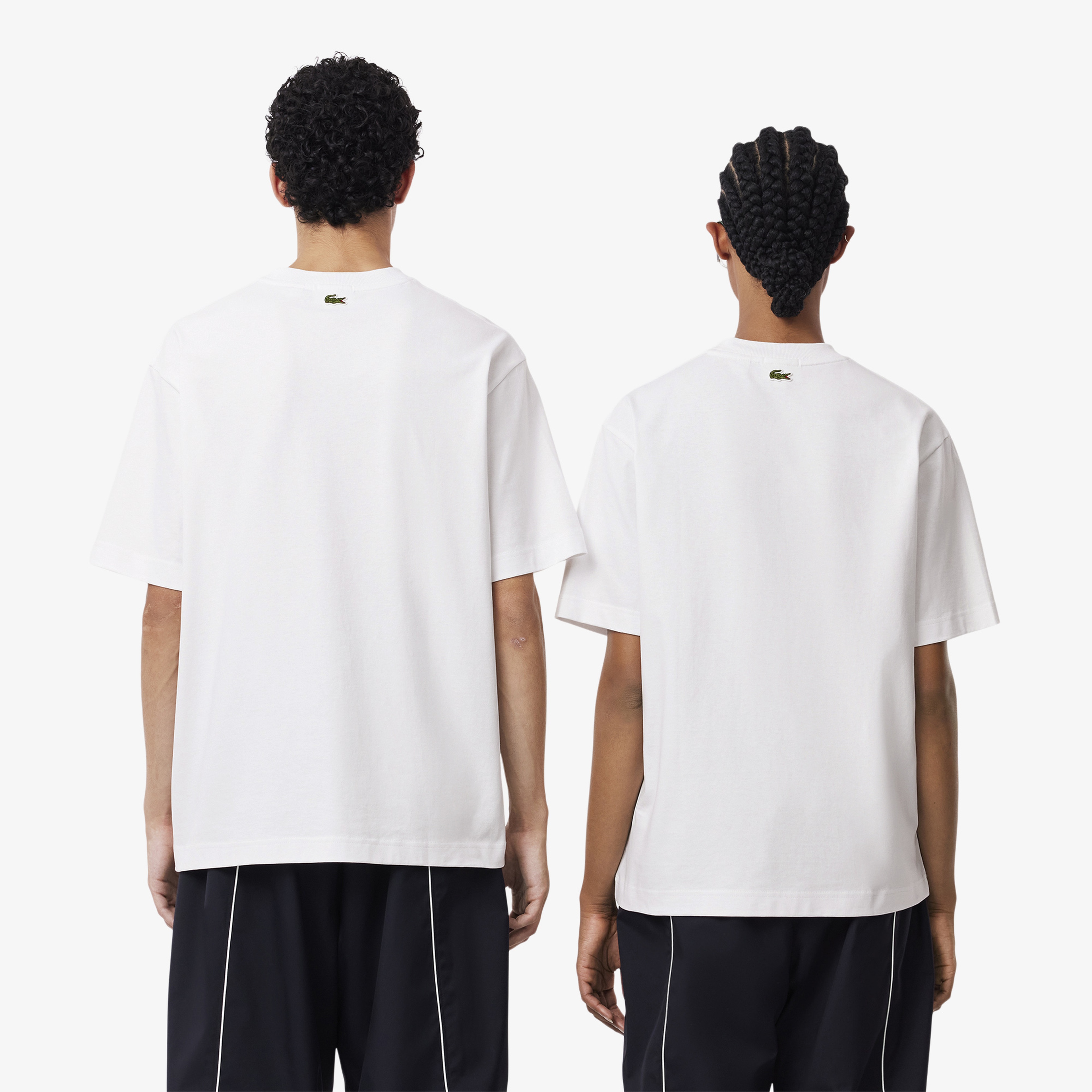 FW24 RUNWAY Unisex Loose Fit Baskılı Beyaz T-Shirt