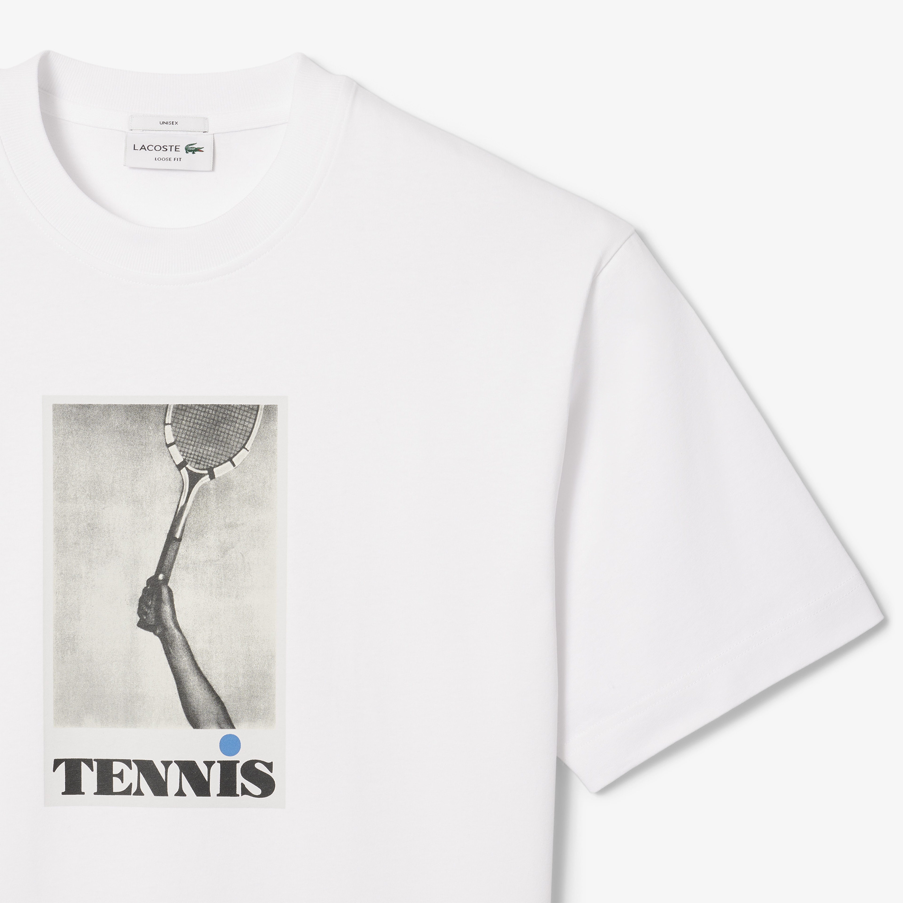 FW24 RUNWAY Unisex Loose Fit Baskılı Beyaz T-Shirt