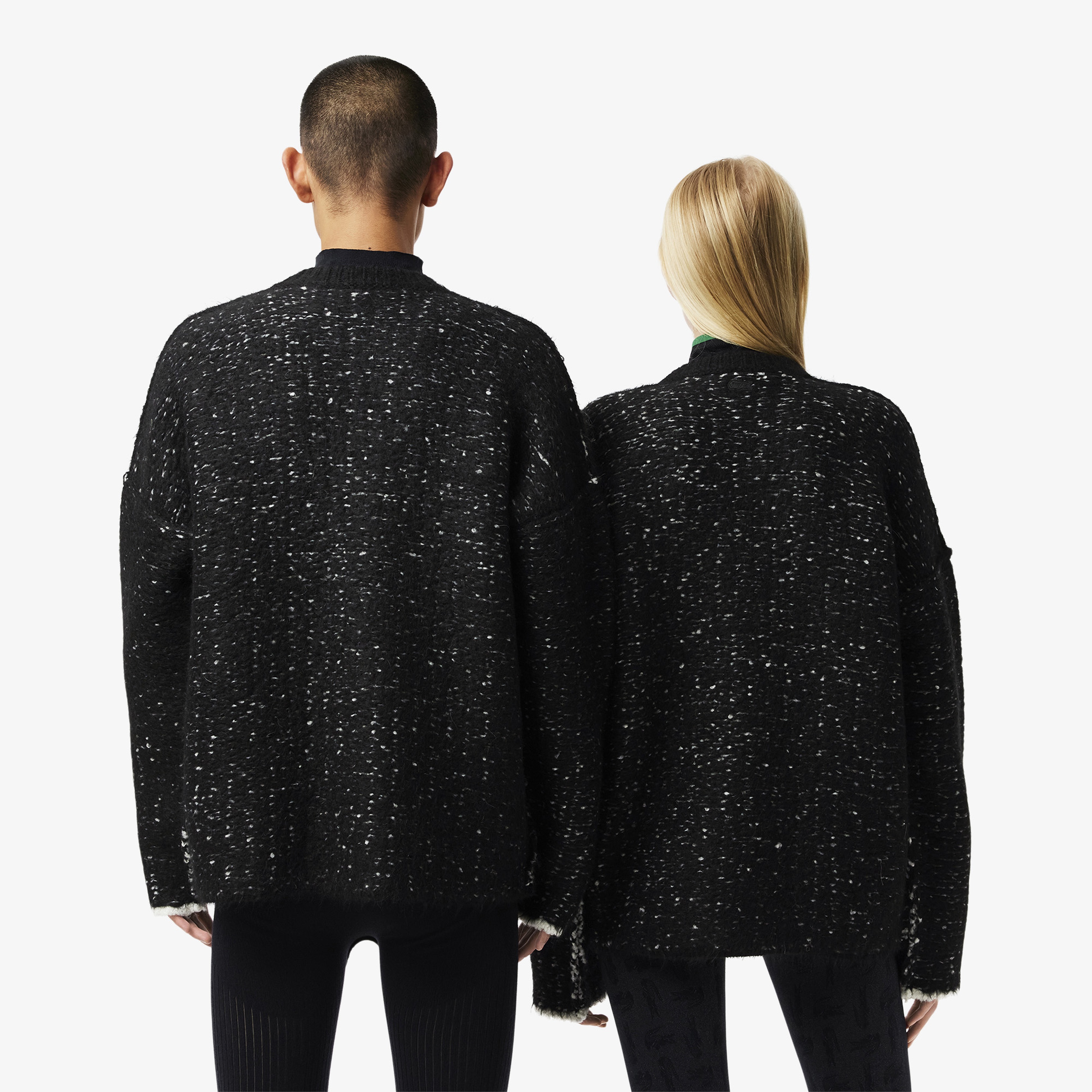 FW24 RUNWAY Unisex Loose Fit Bisiklet Yaka Siyah Kazak