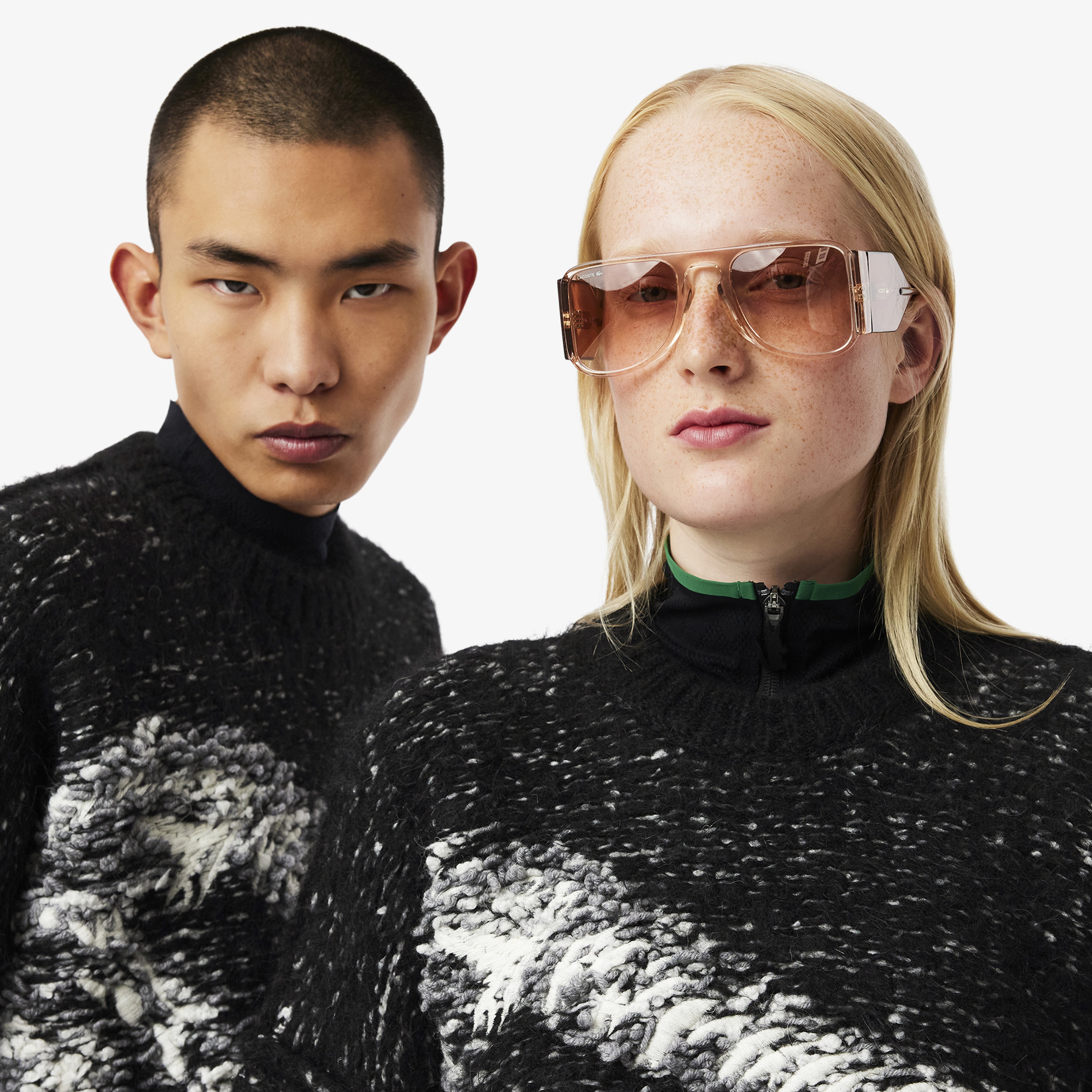 FW24 RUNWAY Unisex Loose Fit Bisiklet Yaka Siyah Kazak