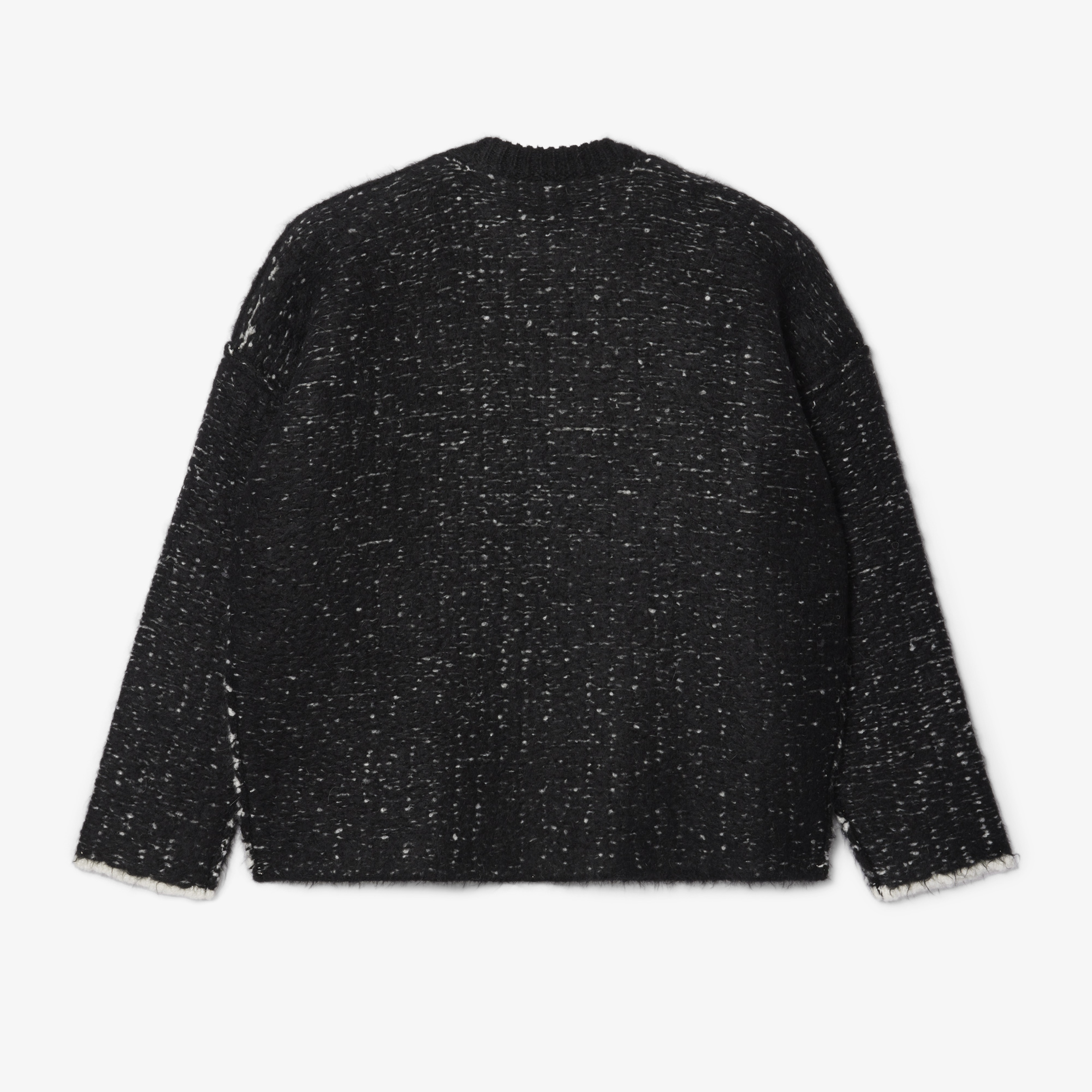 FW24 RUNWAY Unisex Loose Fit Bisiklet Yaka Siyah Kazak