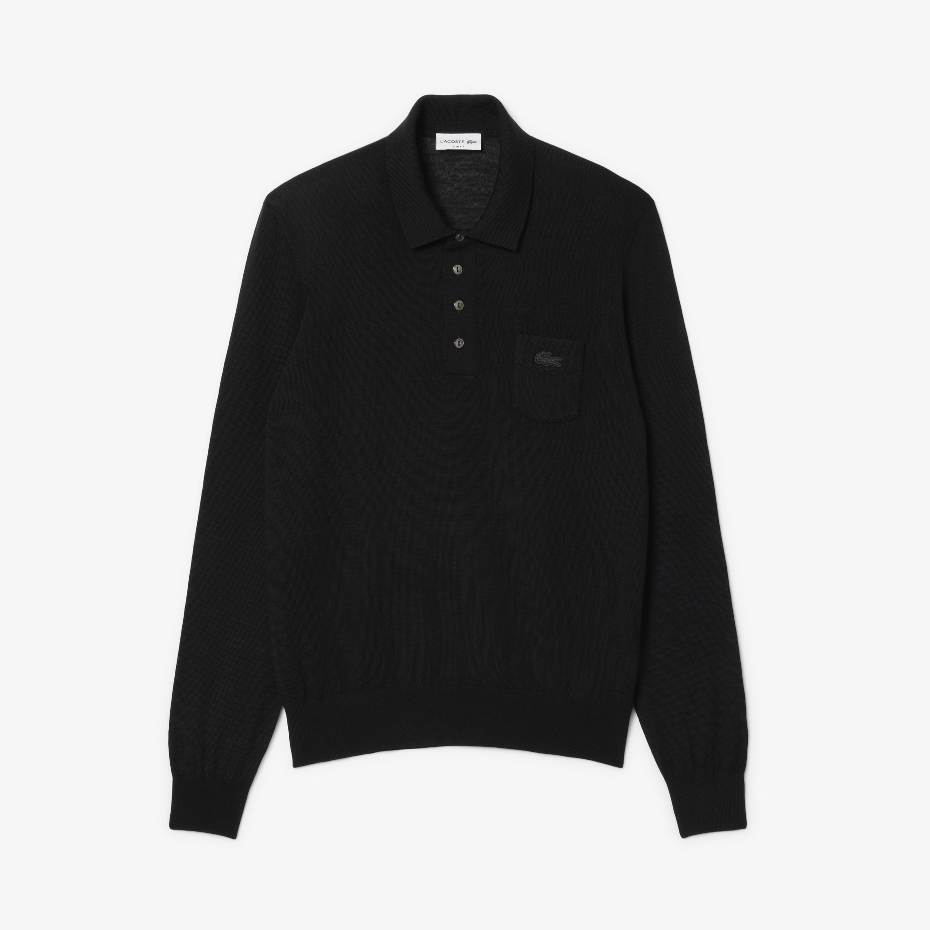 FW24 RUNWAY Unisex Slim Fit Polo Yaka Siyah Triko