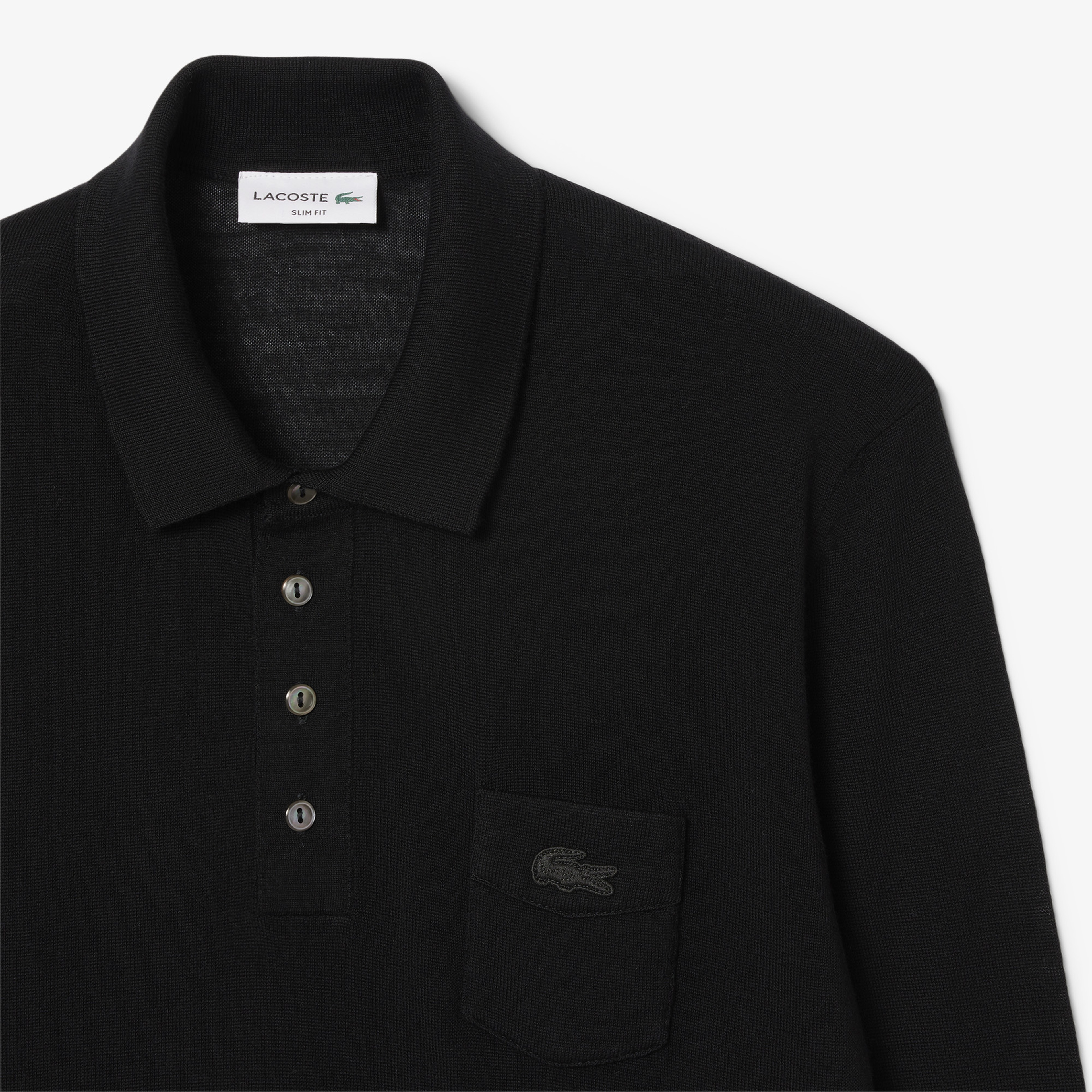 FW24 RUNWAY Unisex Slim Fit Polo Yaka Siyah Triko