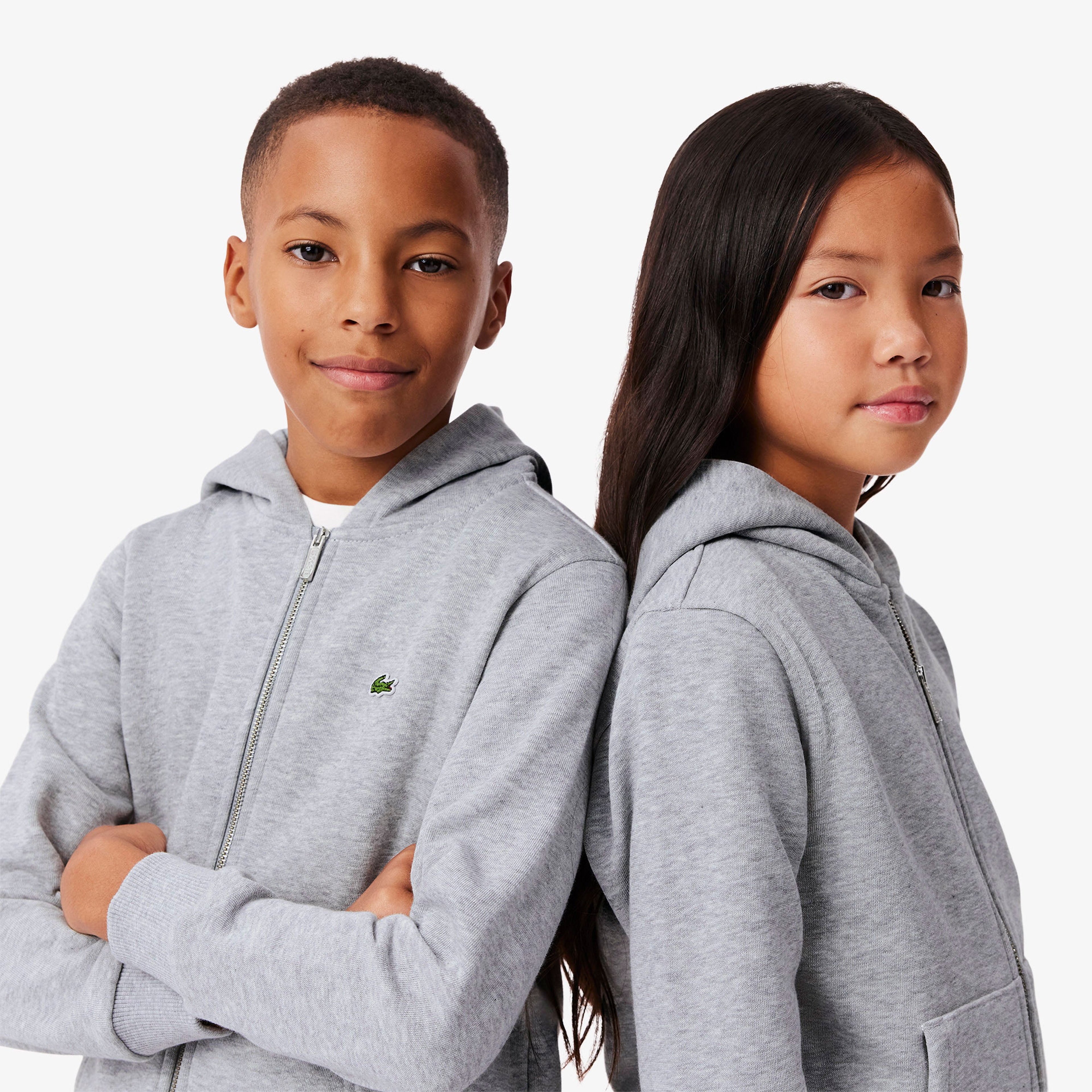 Lacoste Çocuk Kapüşonlu Gri Sweatshirt