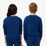 Çocuk Bisiket Yaka Baskılı Lacivert Sweatshirt