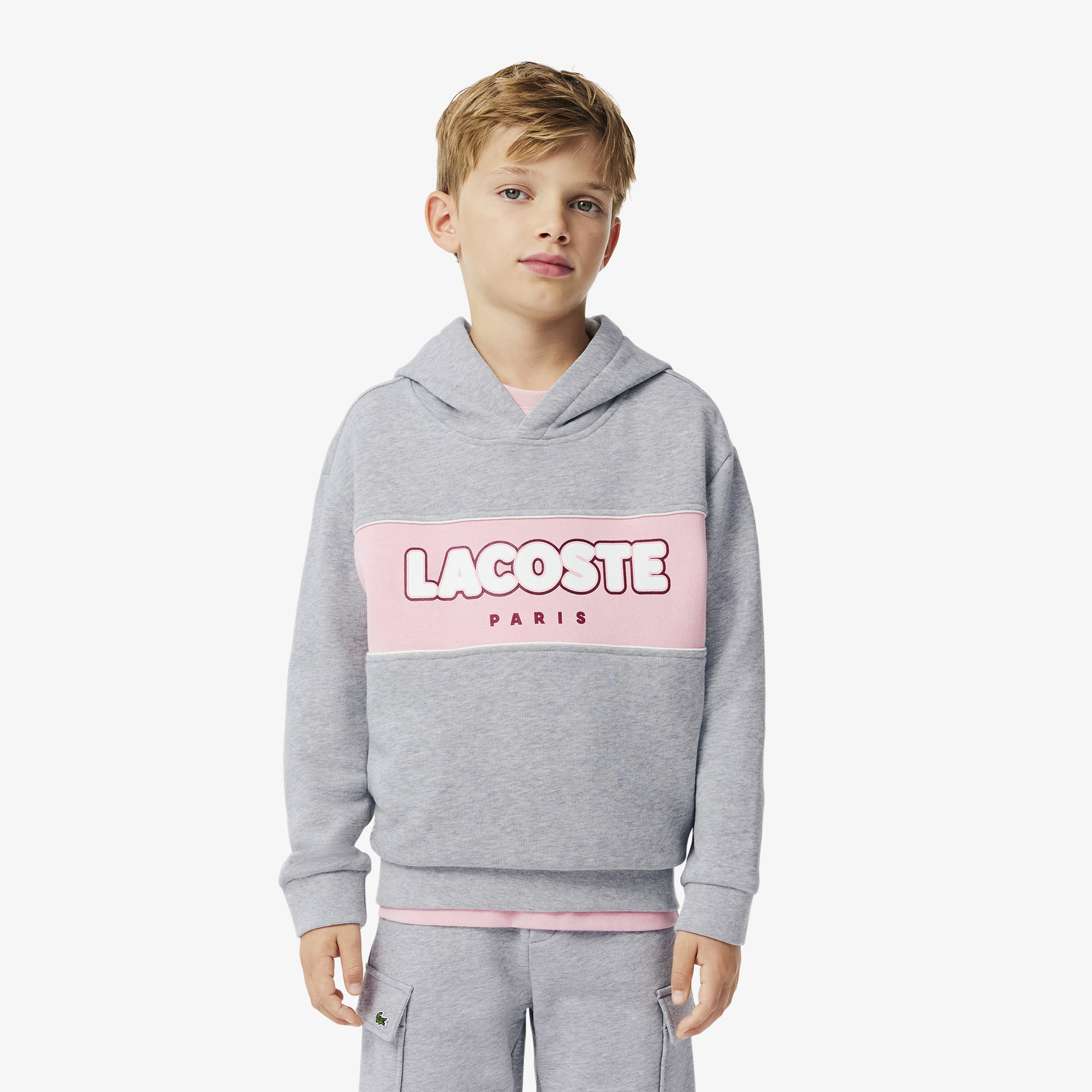 Erkek Çocuk Kapüşonlu Baskılı Gri Sweatshirt