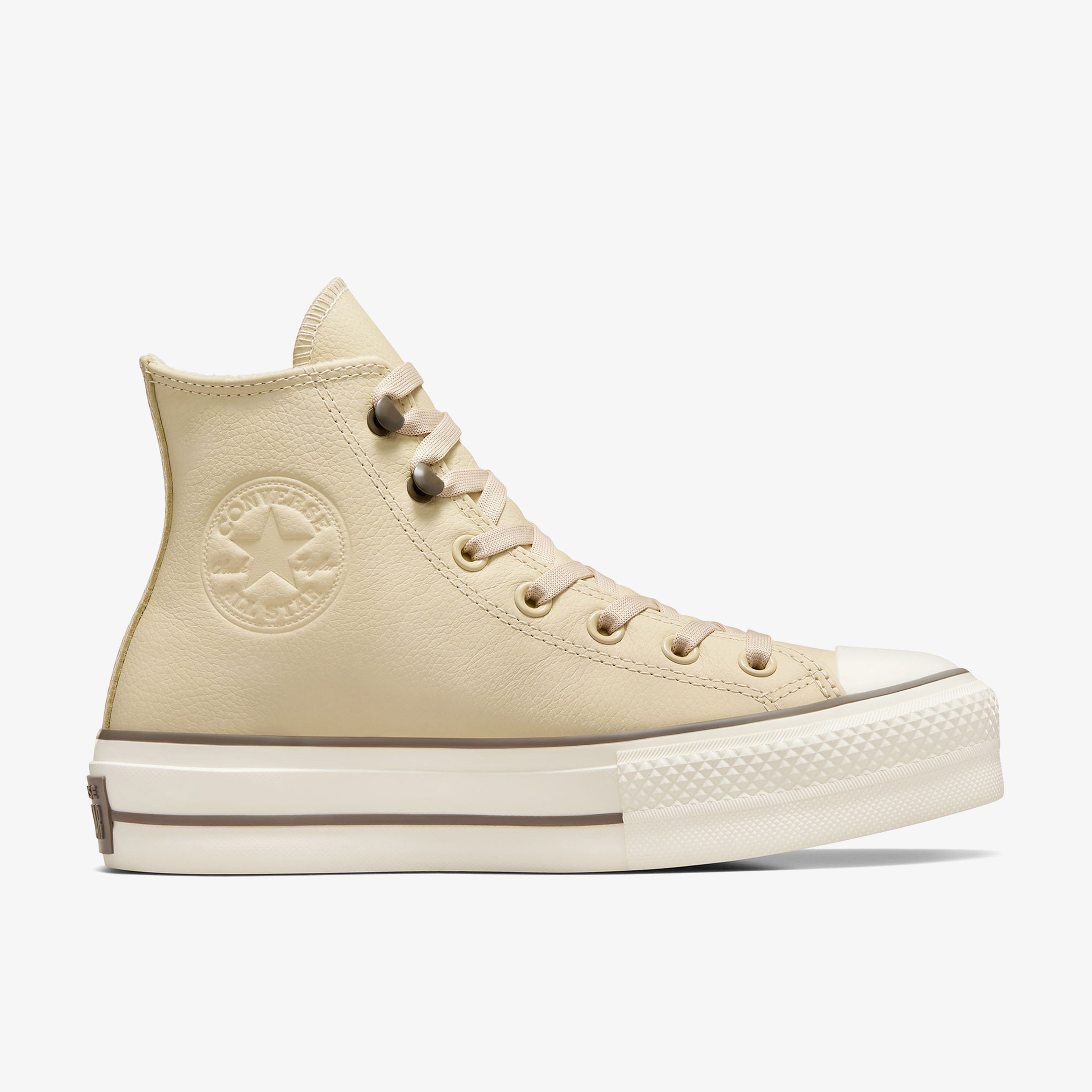 Converse Chuck Taylor All Star Lift Platform Weatherized Leather Unisex Krem Deri Bot
