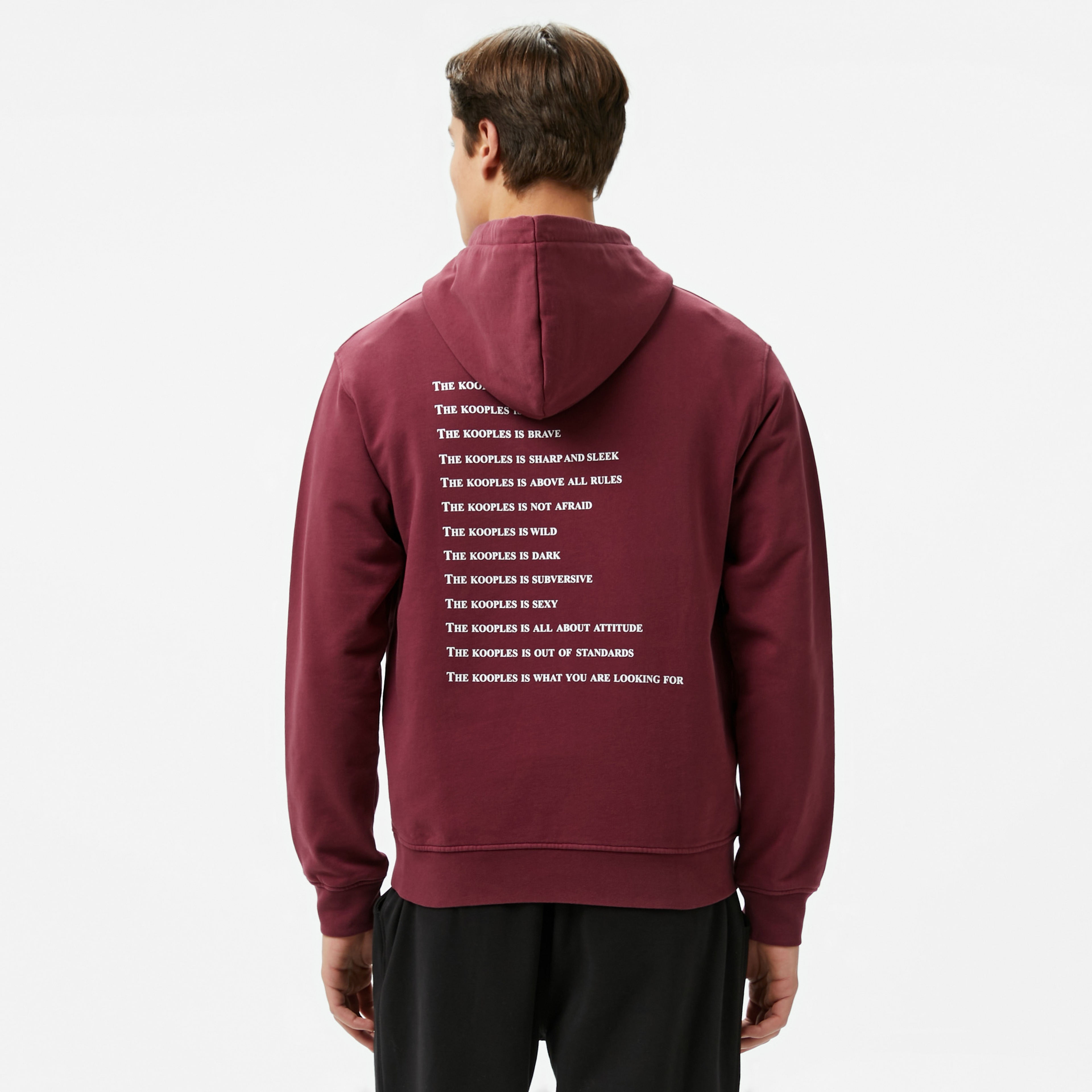 The Kooples Classic Erkek Bordo Sweatshirt
