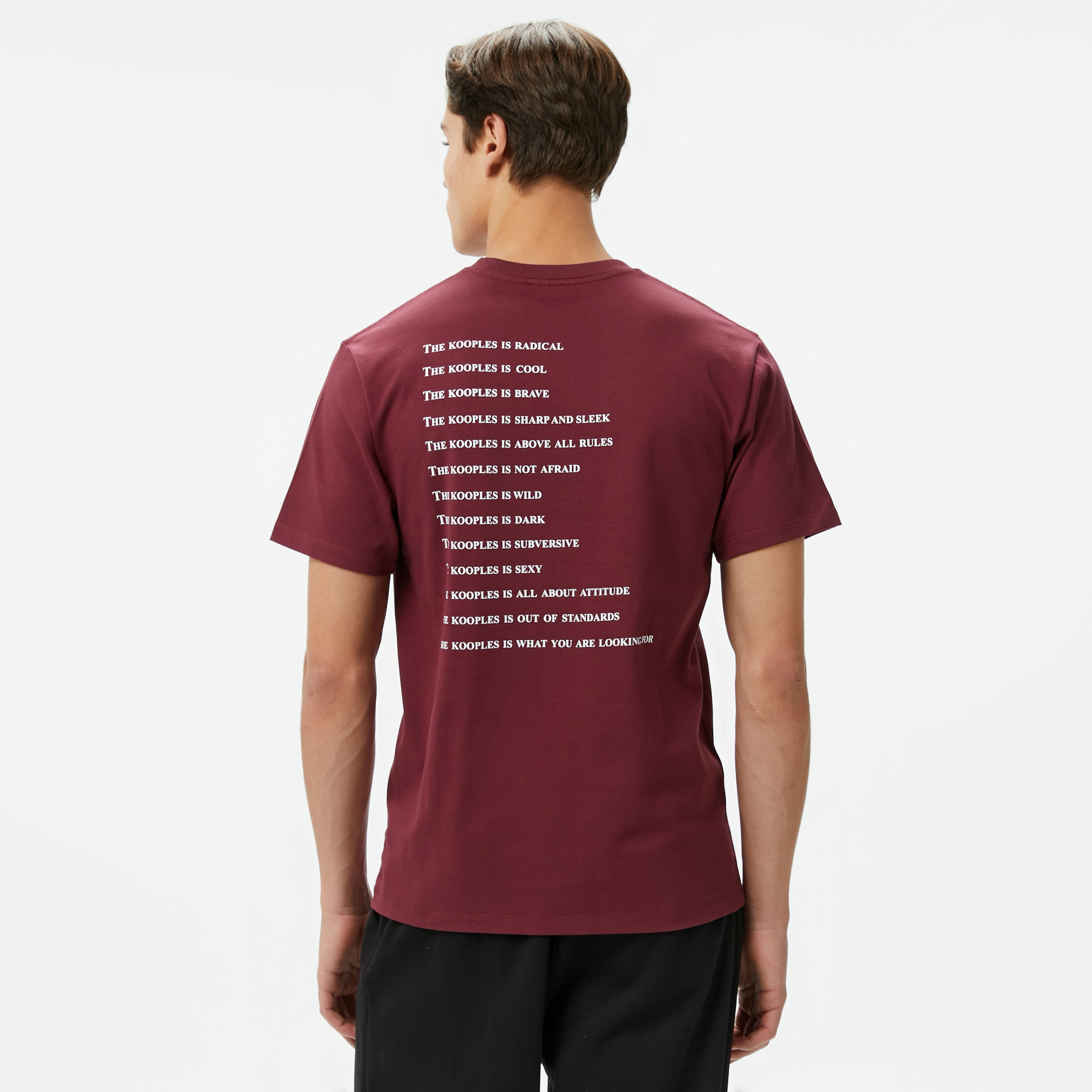 The Kooples Classic Erkek Bordo T-Shirt