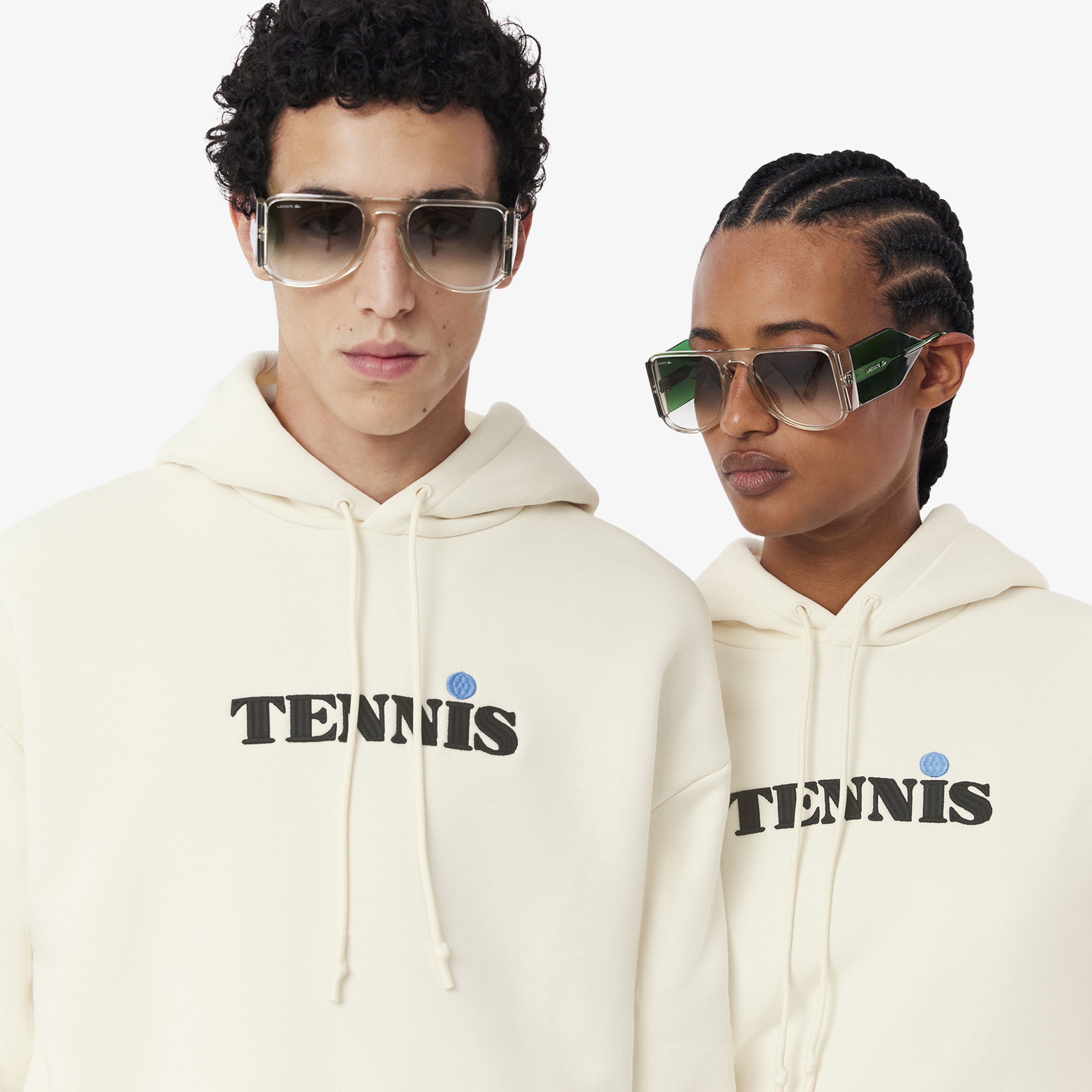 FW24 RUNWAY Unisex Loose Fit Baskılı Beyaz Sweatshirt