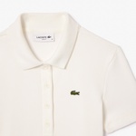 L.12.D Kadın Slim Fit Organik Pamuk Beyaz Polo